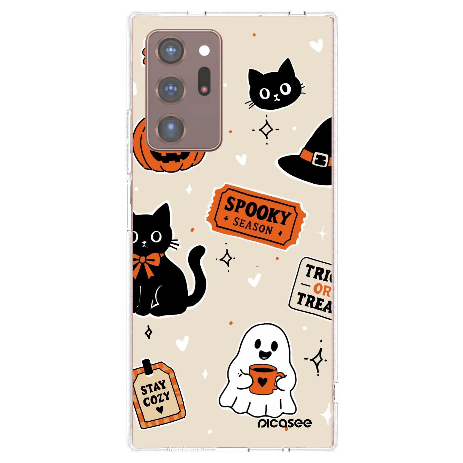 Picasee husă transparentă din silicon pentru Samsung Galaxy Note 20 Ultra - Halloween stickers