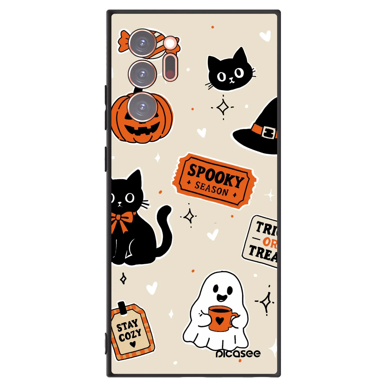 Picasee husă neagră din silicon pentru Samsung Galaxy Note 20 Ultra - Halloween stickers