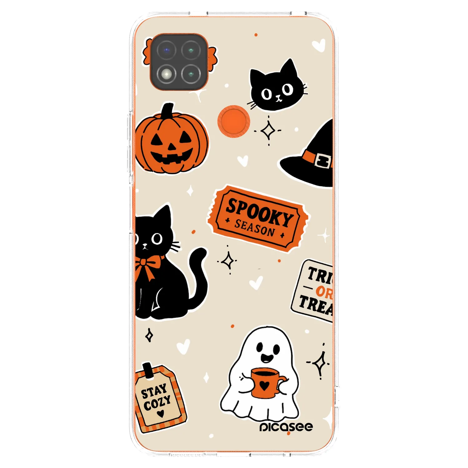 Picasee husă transparentă din silicon pentru Xiaomi Redmi 9C - Halloween stickers