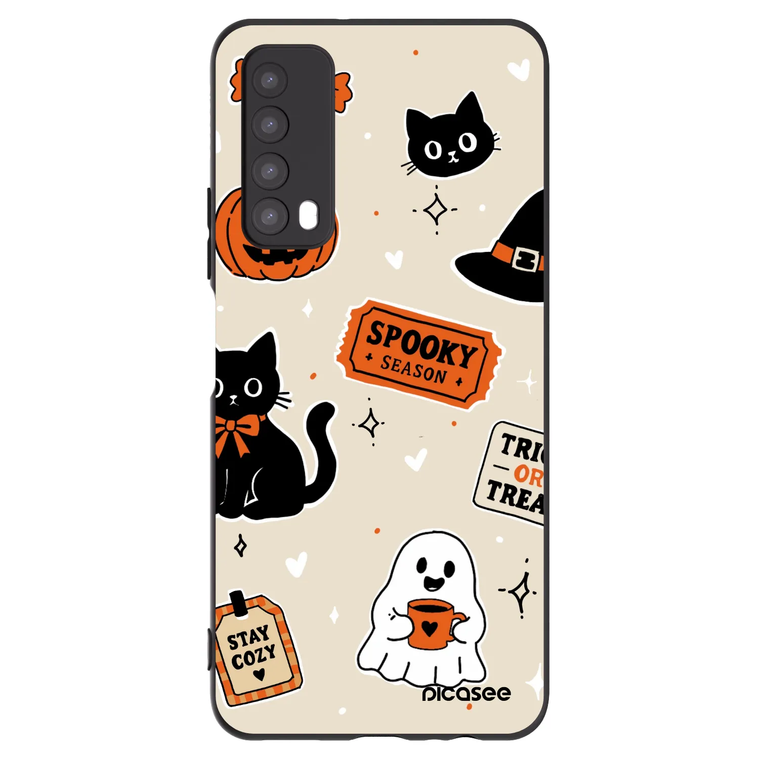Picasee husă neagră din silicon pentru Huawei P Smart 2021 - Halloween stickers