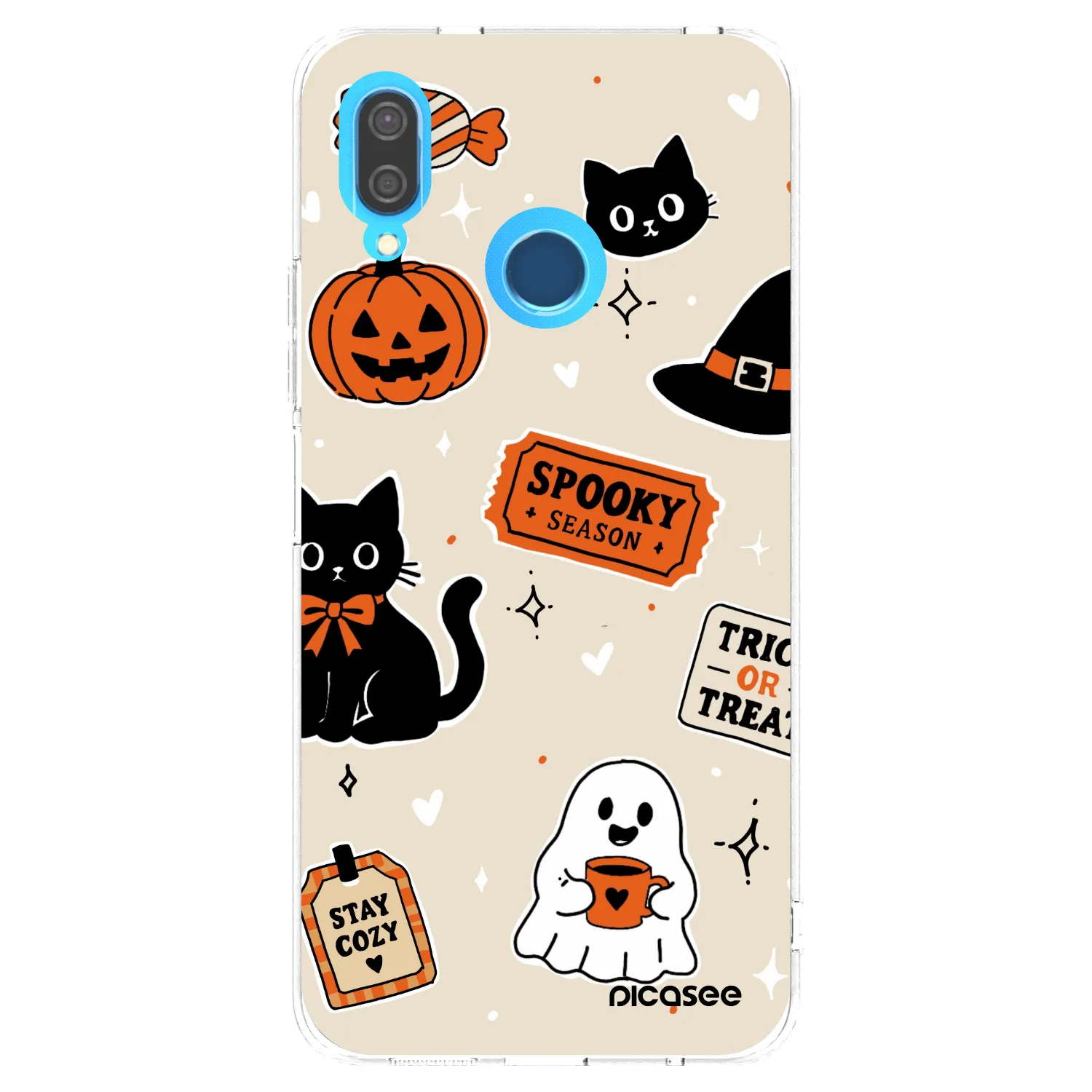 Picasee husă transparentă din silicon pentru Huawei P20 Lite - Halloween stickers