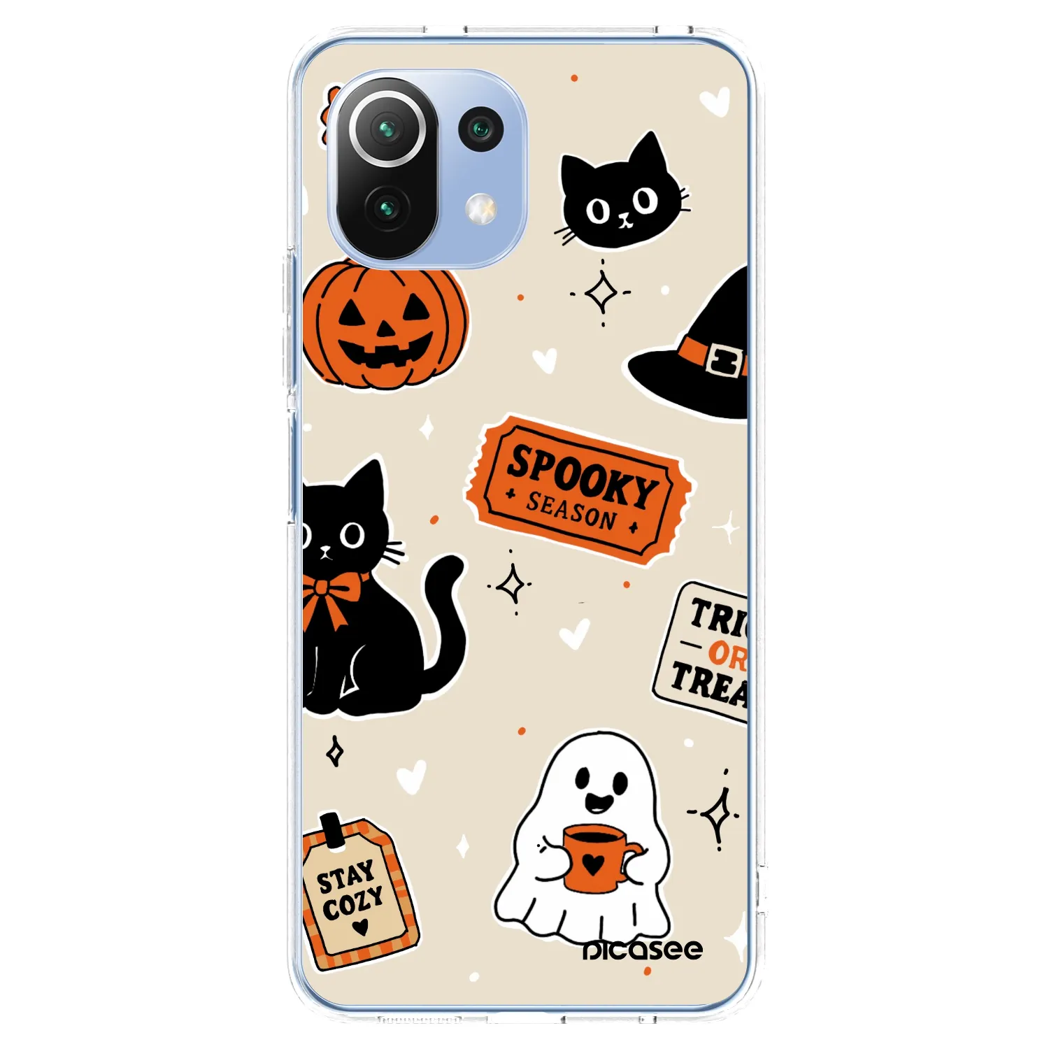 Picasee husă transparentă din silicon pentru Xiaomi Mi 11 Lite - Halloween stickers