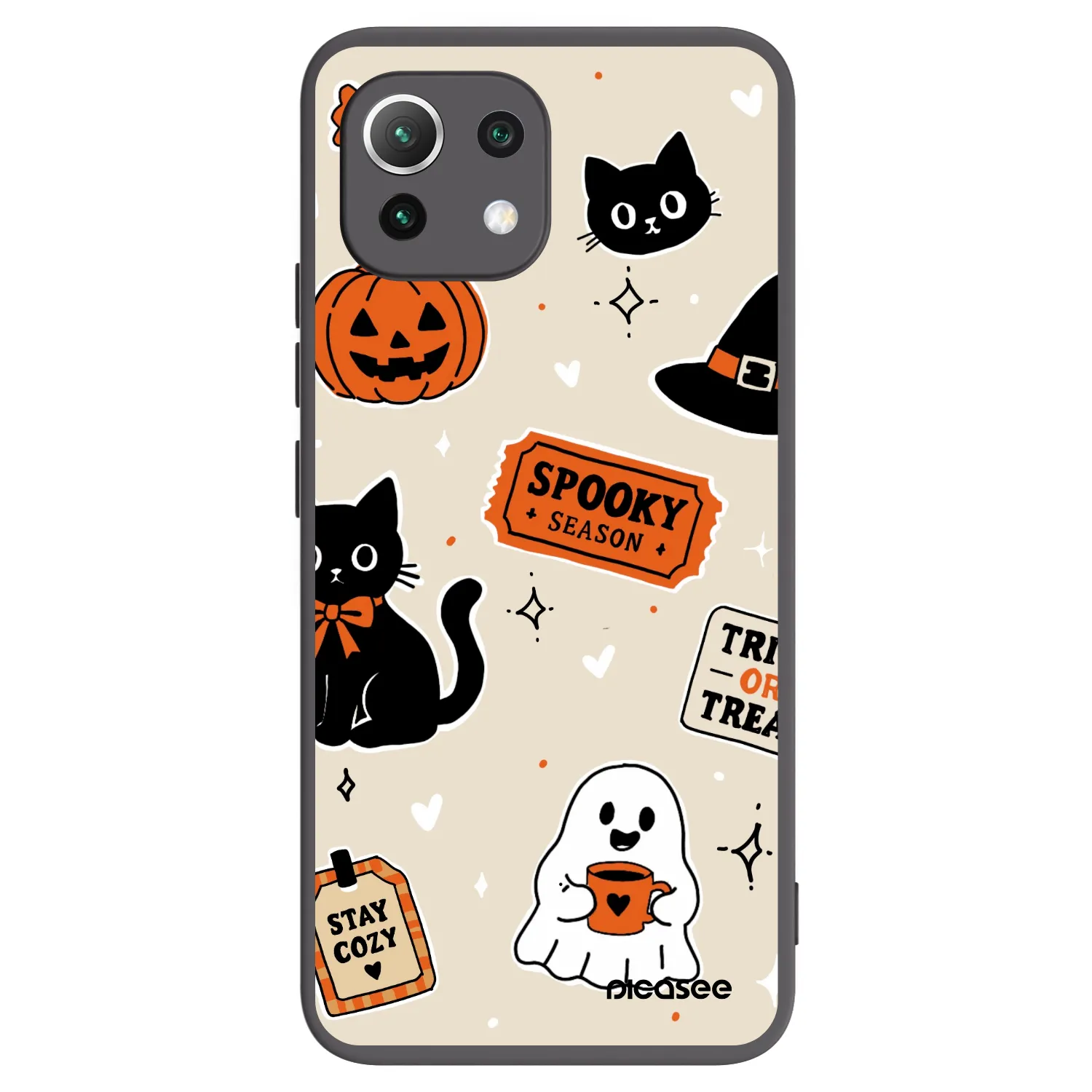 Picasee husă neagră din silicon pentru Xiaomi Mi 11 Lite - Halloween stickers