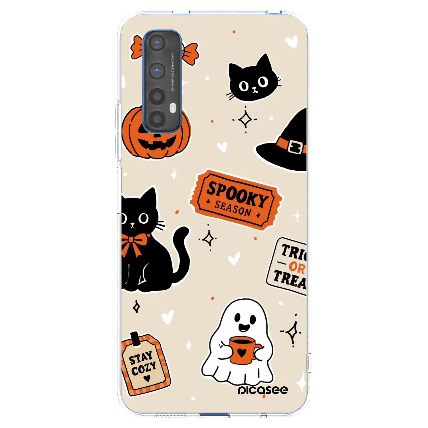 Picasee husă transparentă din silicon pentru Realme 7 - Halloween stickers