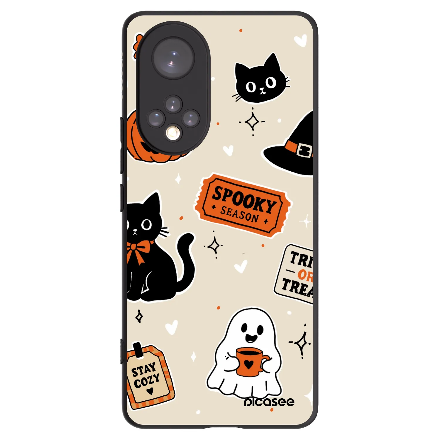Picasee husă neagră din silicon pentru Huawei Nova 9 - Halloween stickers