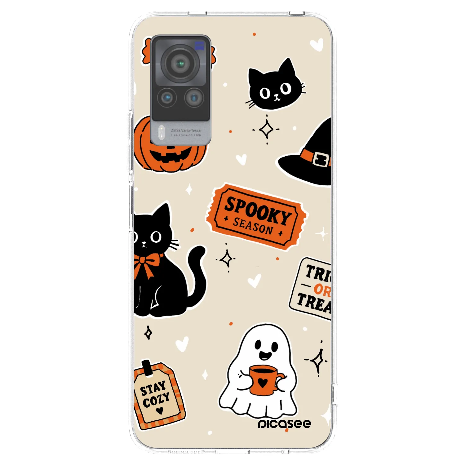Picasee husă transparentă din silicon pentru Vivo X60 Pro 5G - Halloween stickers