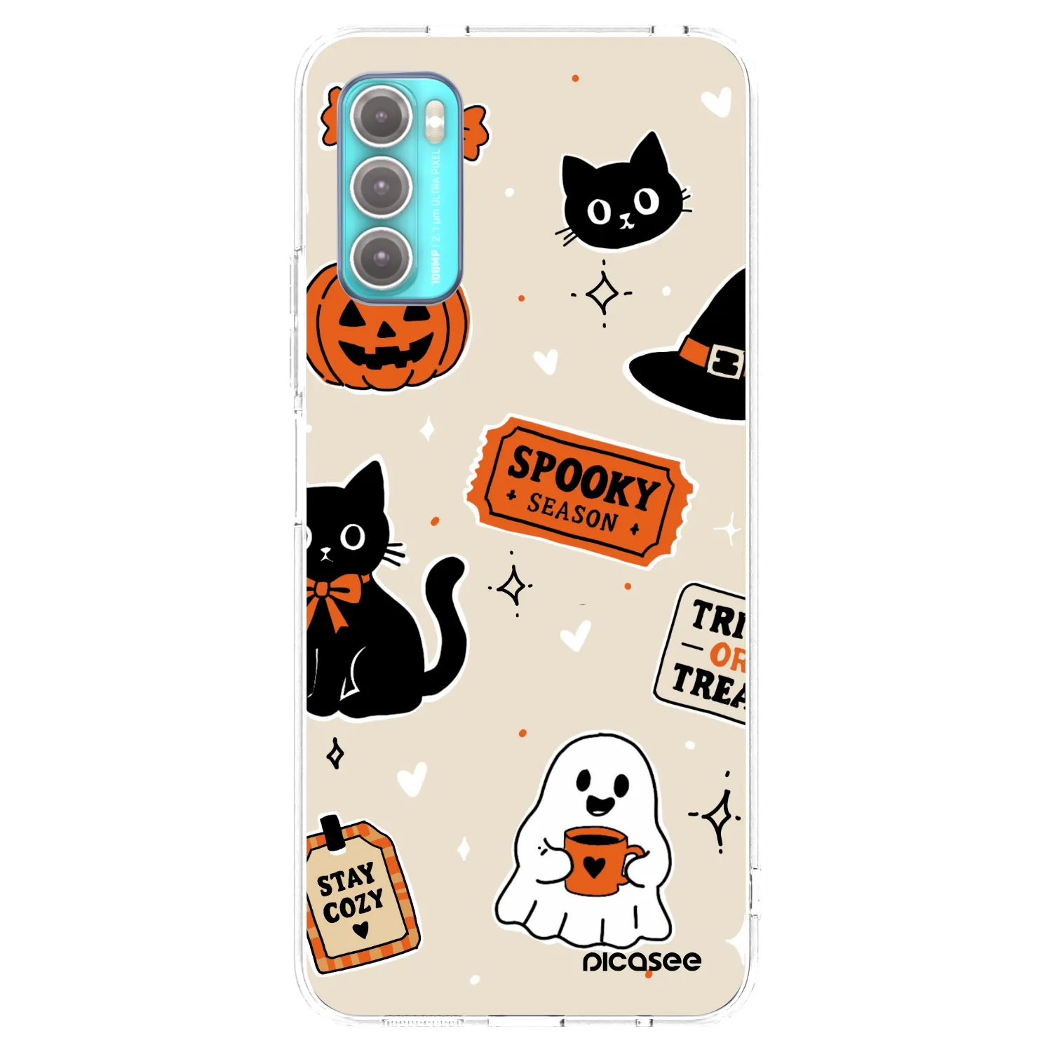 Picasee husă transparentă din silicon pentru Motorola Moto G60 - Halloween stickers