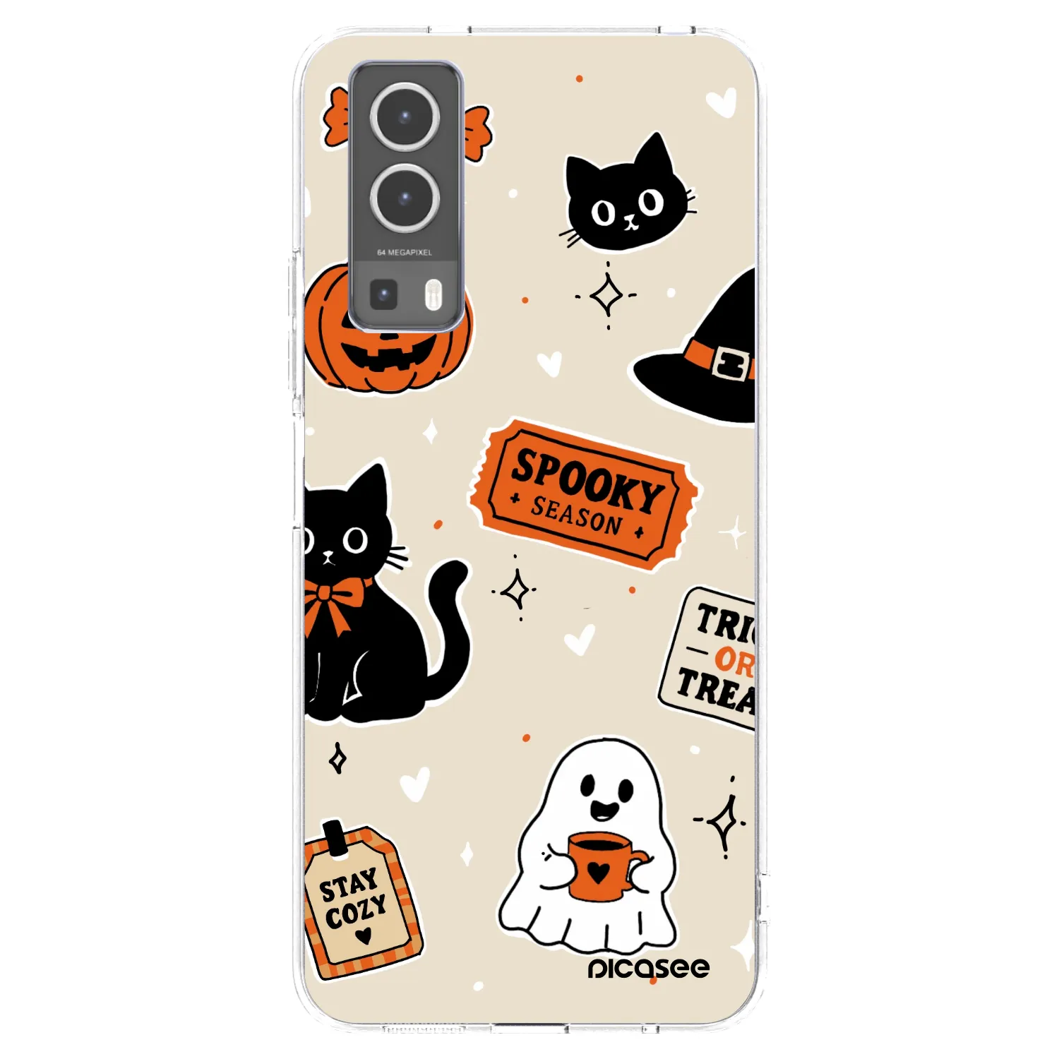 Picasee husă transparentă din silicon pentru Vivo Y72 5G - Halloween stickers