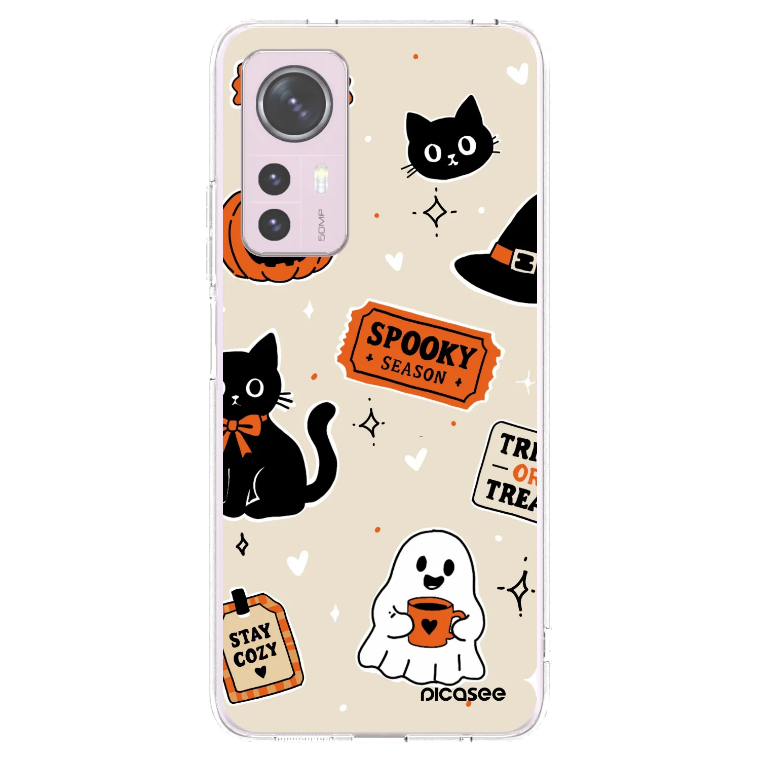 Picasee husă transparentă din silicon pentru Xiaomi 12 - Halloween stickers