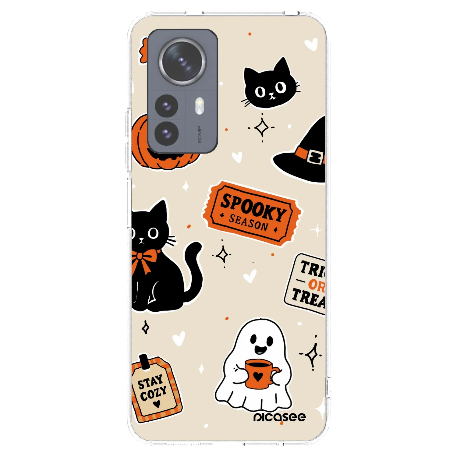 Picasee husă transparentă din silicon pentru Xiaomi 12 Pro - Halloween stickers