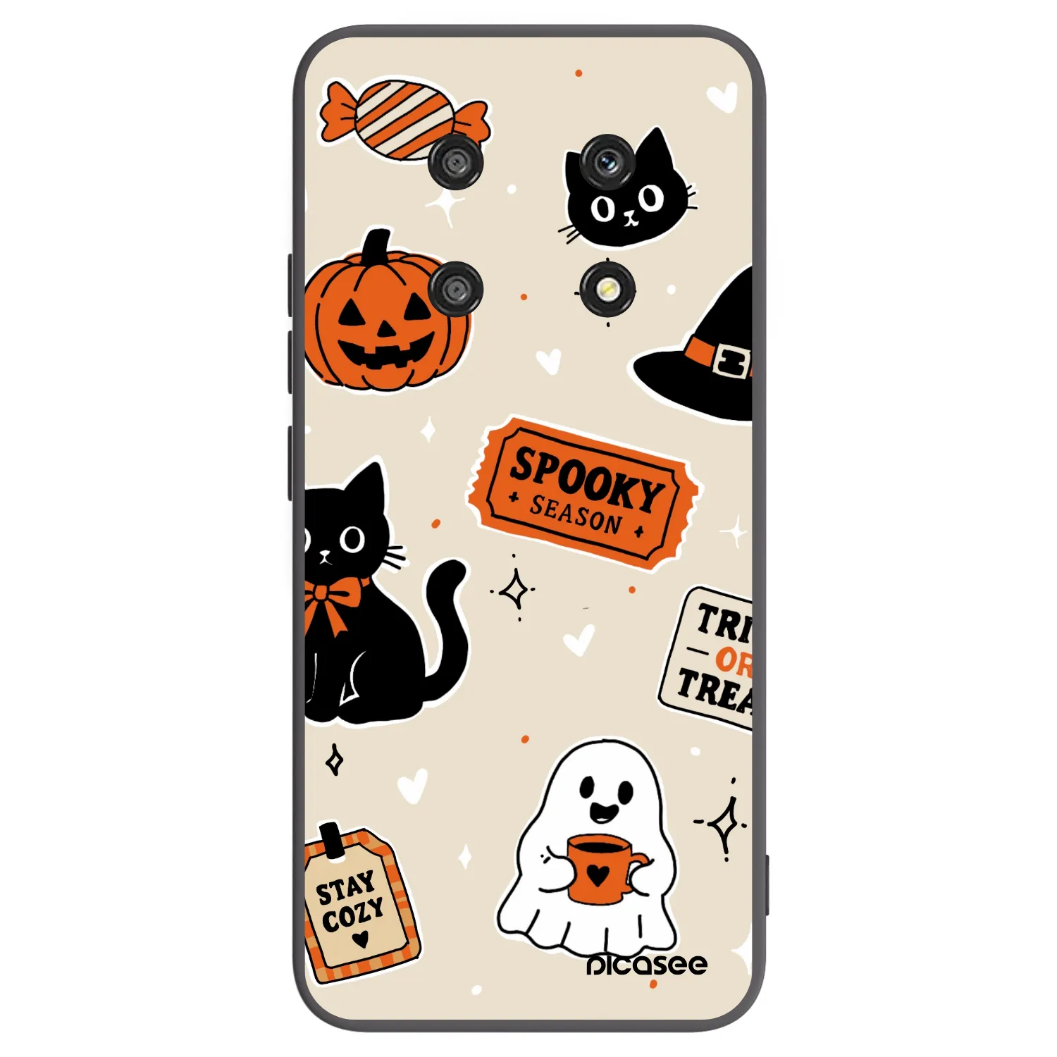 Picasee husă neagră din silicon pentru Honor Magic4 Lite 5G - Halloween stickers