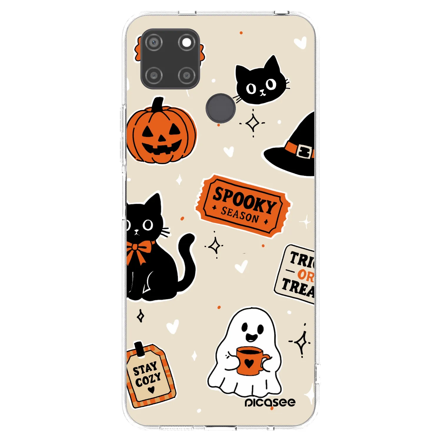Picasee husă transparentă din silicon pentru Realme C21Y - Halloween stickers