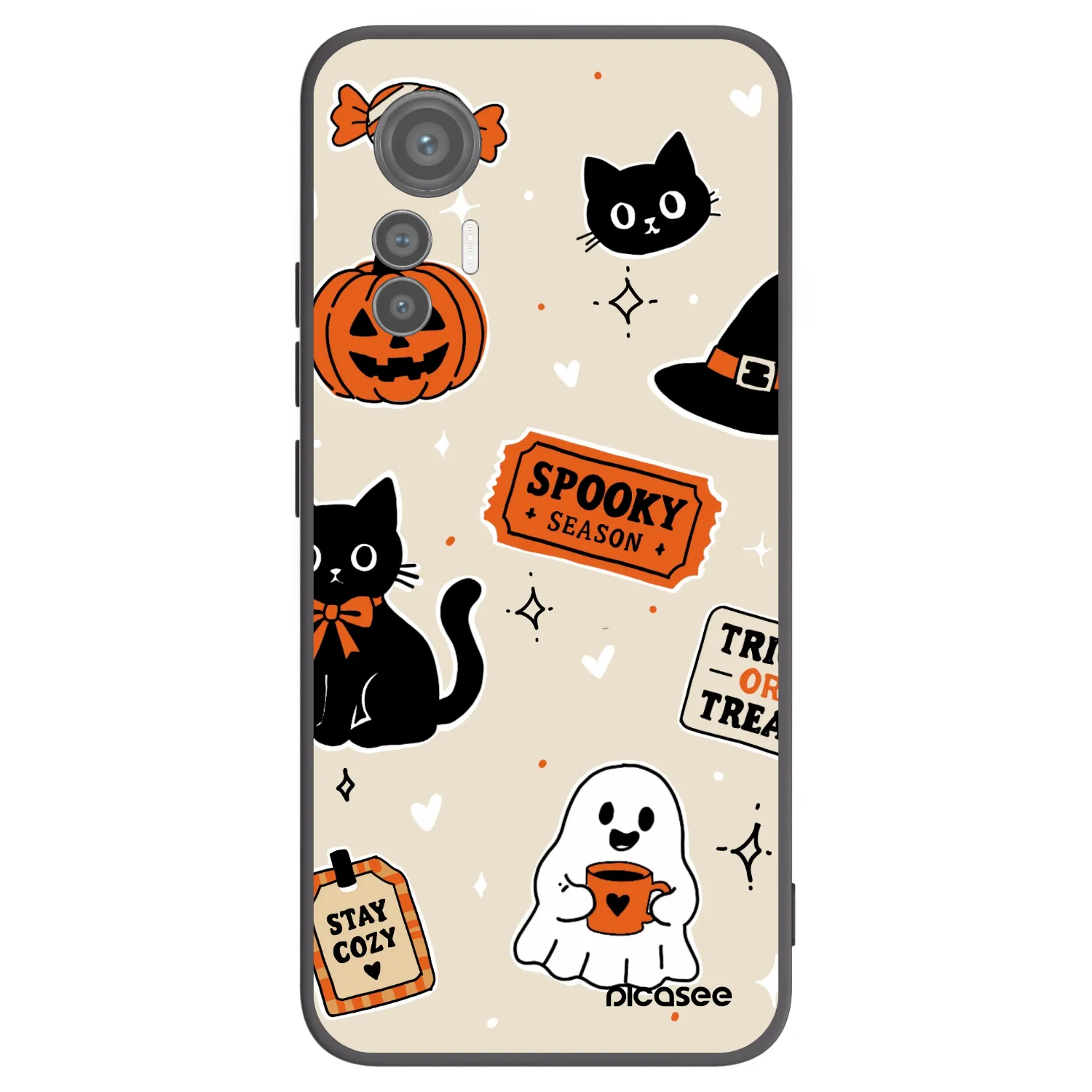 Picasee husă neagră din silicon pentru Xiaomi 12 Lite - Halloween stickers