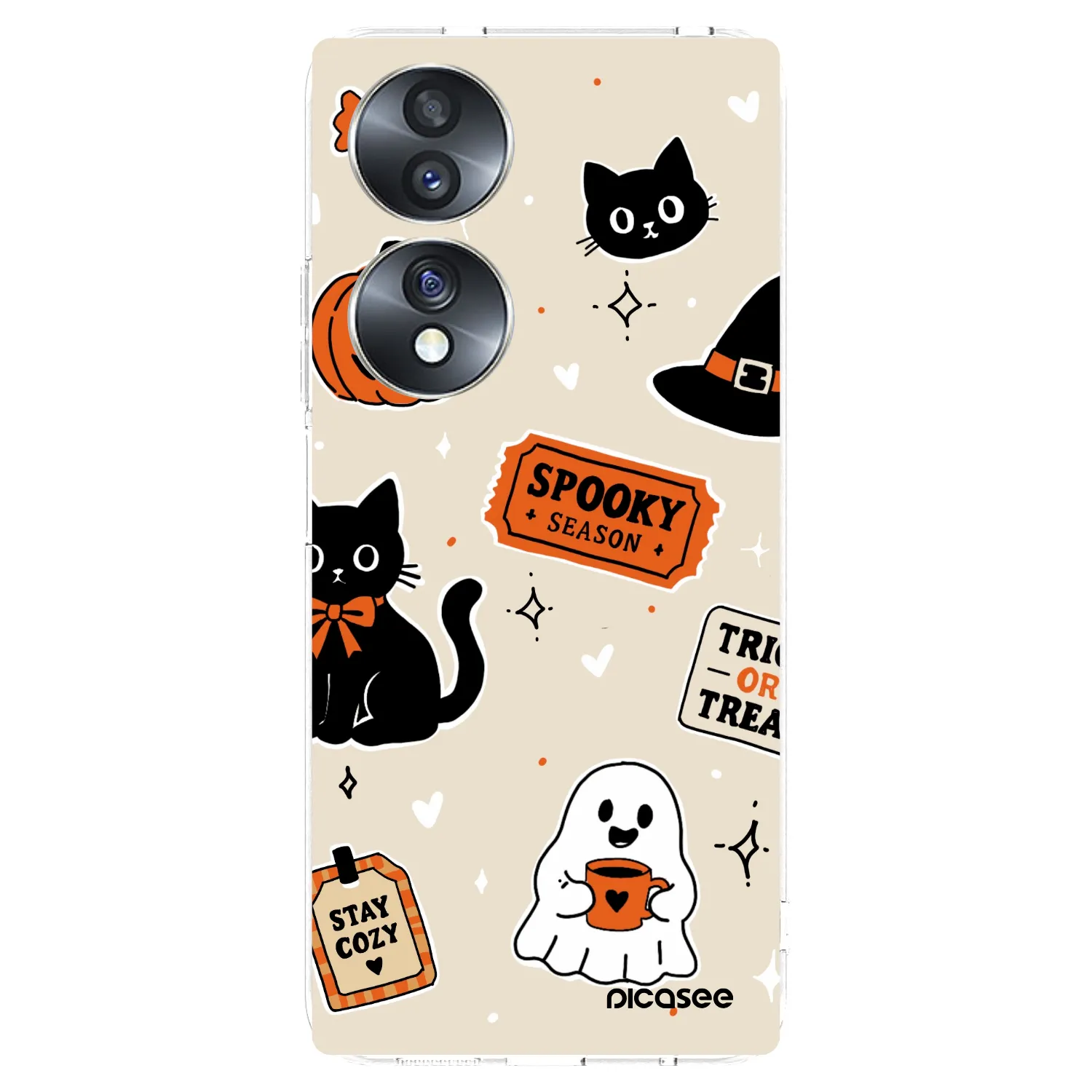 Picasee husă transparentă din silicon pentru Honor 70 - Halloween stickers
