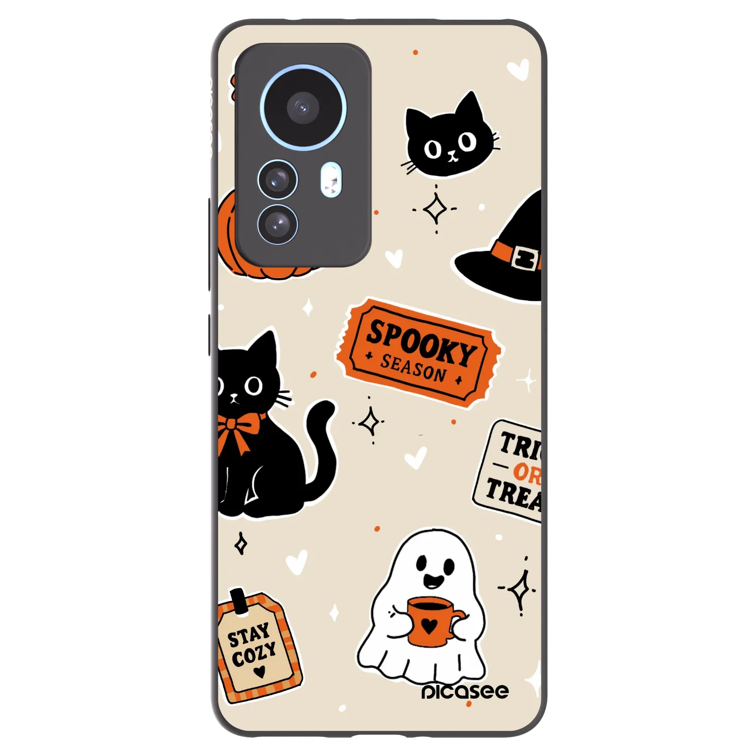 Picasee husă neagră din silicon pentru Xiaomi 12T Pro - Halloween stickers