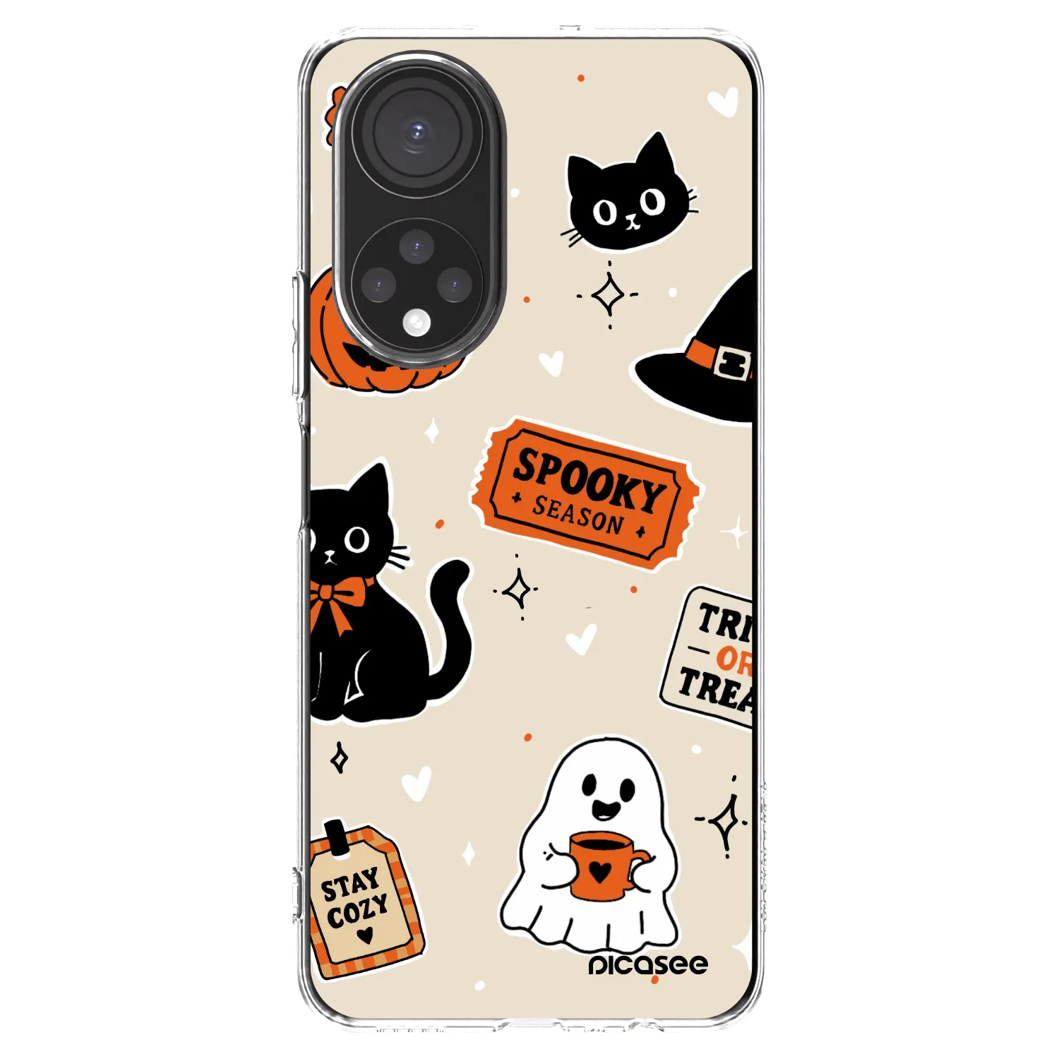 Picasee husă transparentă din silicon pentru Honor X7 - Halloween stickers