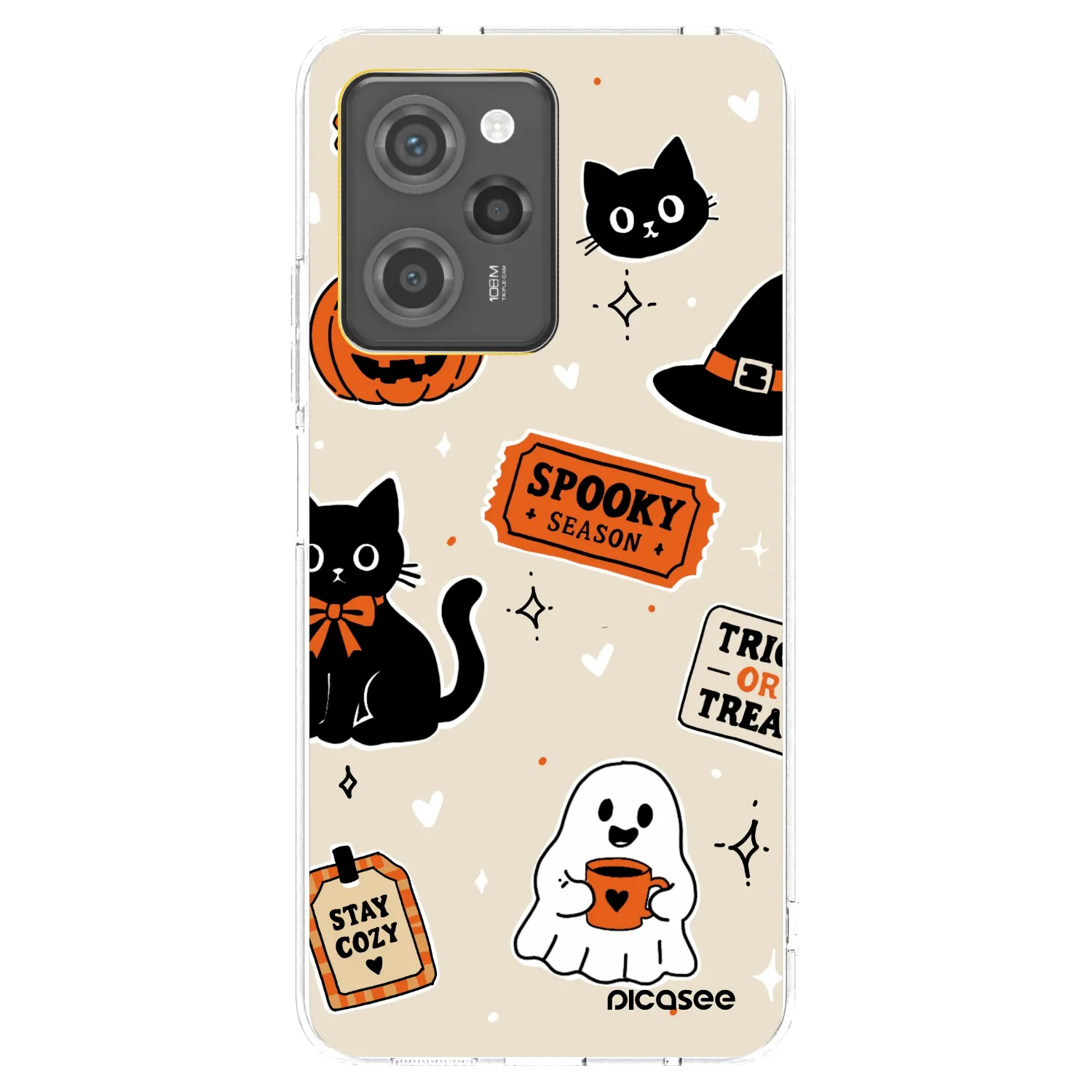 Picasee husă transparentă din silicon pentru Xiaomi Poco X5 Pro - Halloween stickers