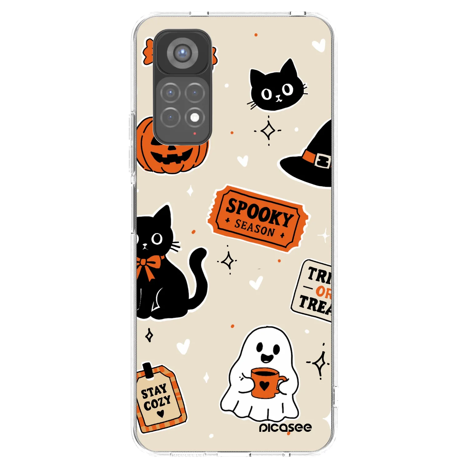 Picasee husă transparentă din silicon pentru Xiaomi Redmi Note 11S 5G - Halloween stickers