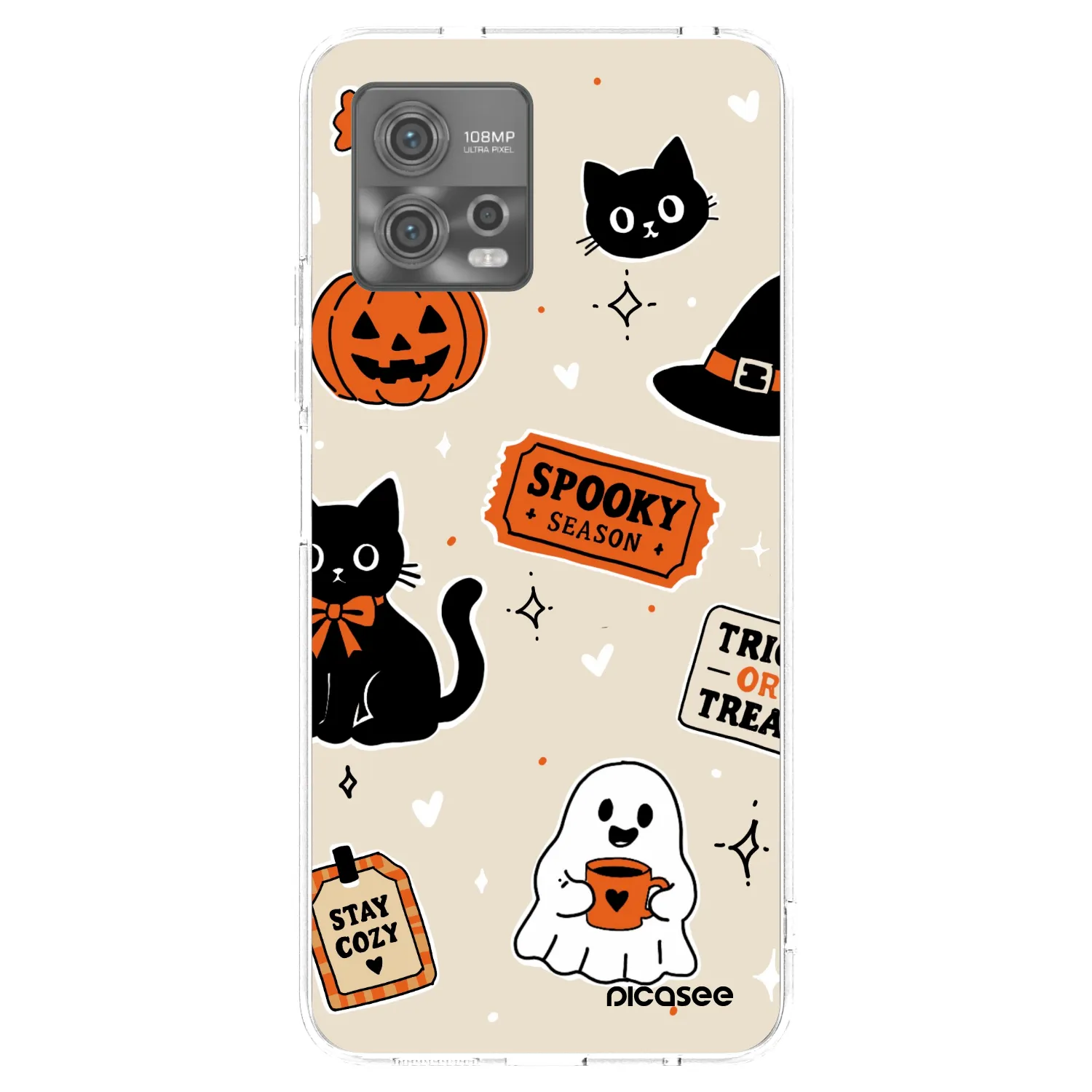 Picasee husă transparentă din silicon pentru Motorola Moto G72 - Halloween stickers