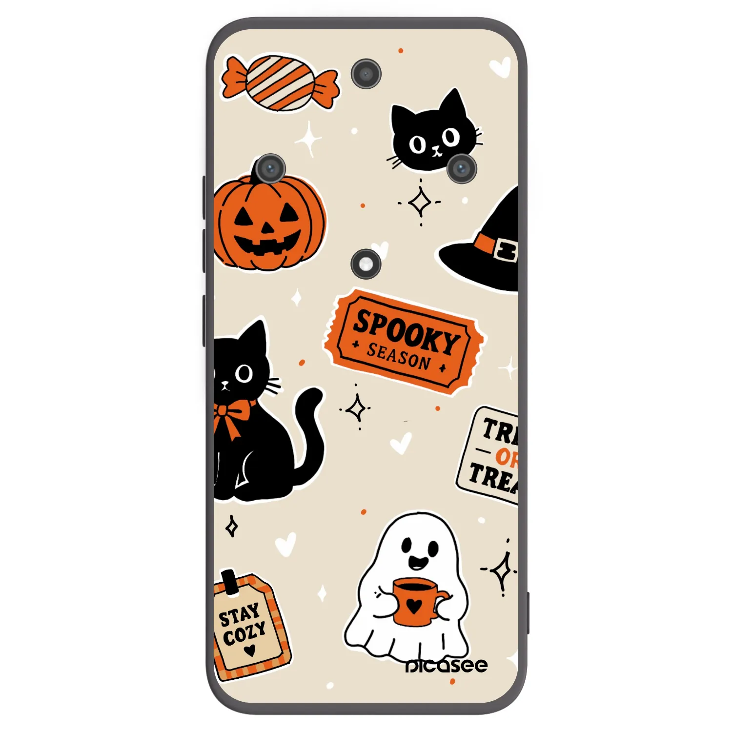 Picasee husă neagră din silicon pentru Honor Magic5 Lite 5G - Halloween stickers