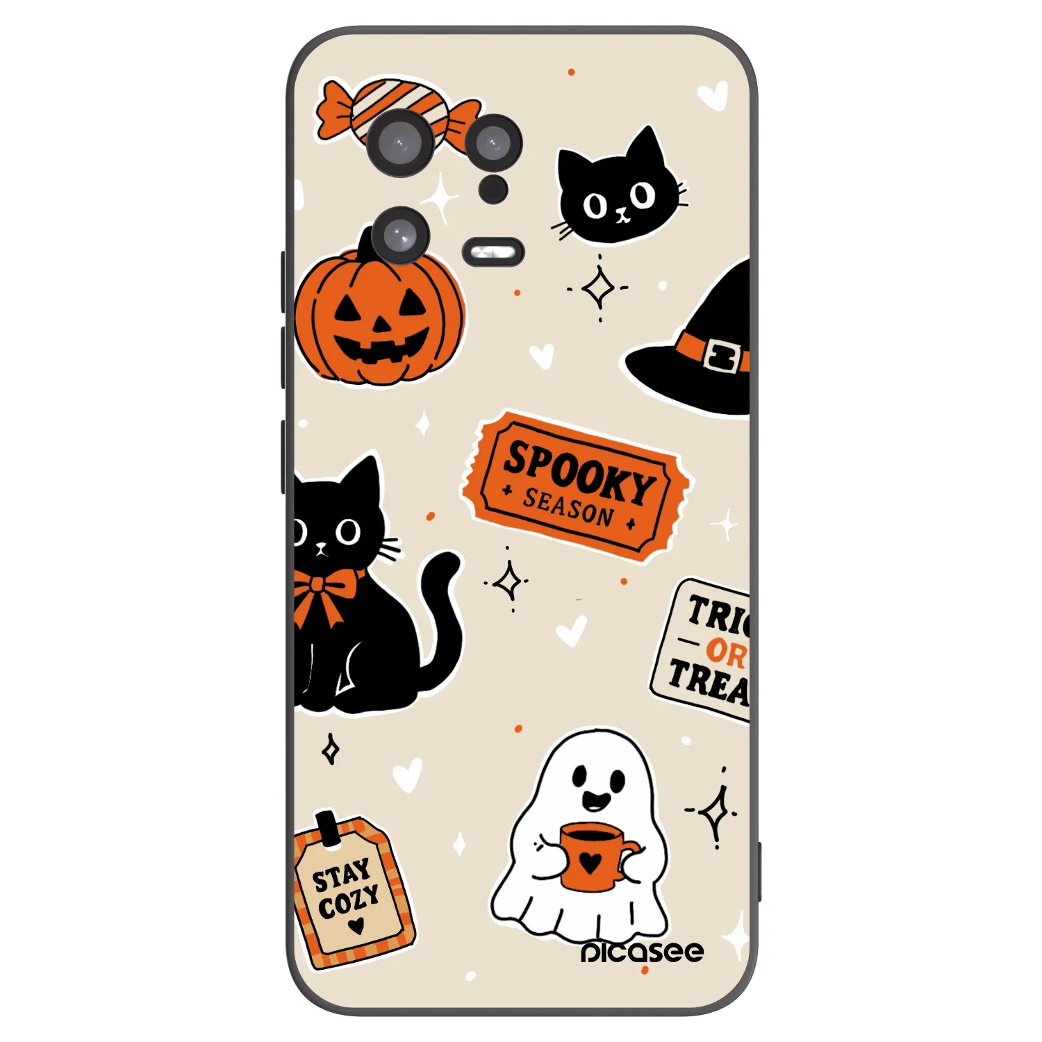 Picasee husă neagră din silicon pentru Xiaomi 13 - Halloween stickers