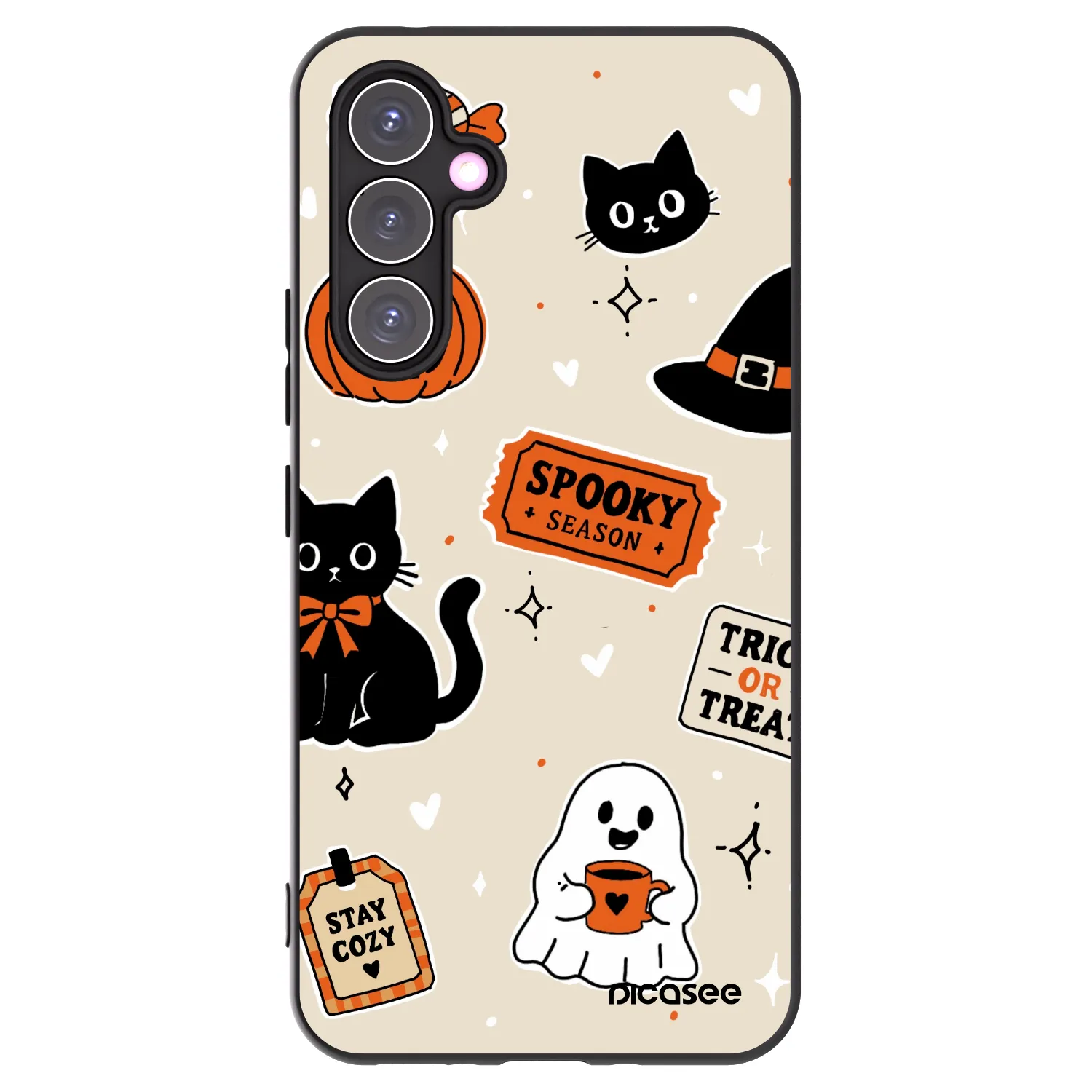 Picasee husă neagră din silicon pentru Samsung Galaxy A54 5G A546B - Halloween stickers