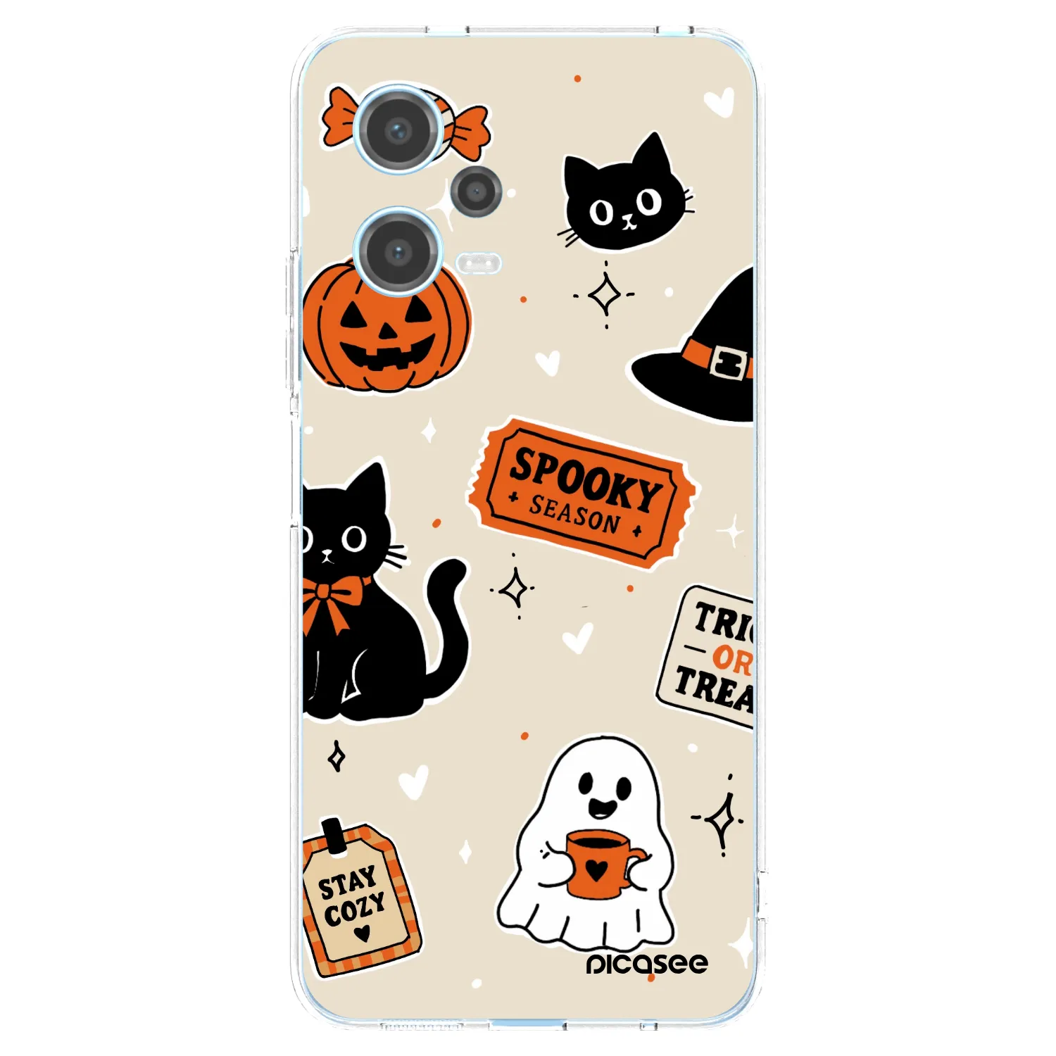 Picasee husă transparentă din silicon pentru Xiaomi Redmi Note 12 5G - Halloween stickers