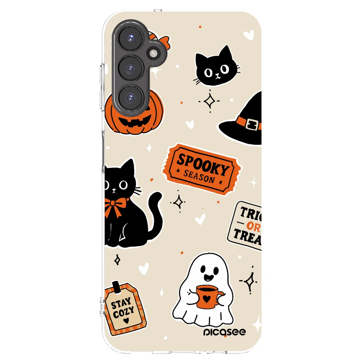 Picasee husă transparentă din silicon pentru Samsung Galaxy A14 5G A146P - Halloween stickers