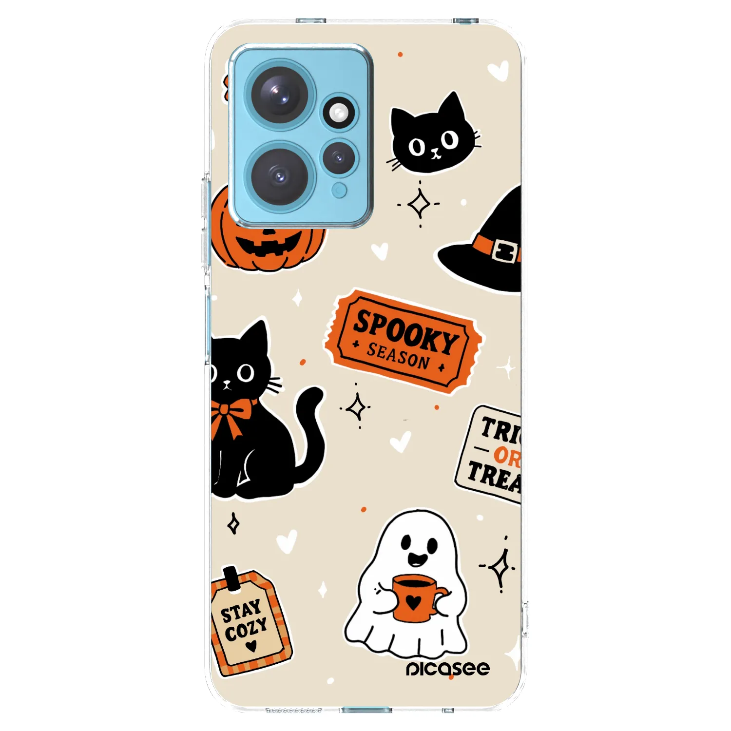 Picasee husă transparentă din silicon pentru Xiaomi Redmi Note 12 4G - Halloween stickers