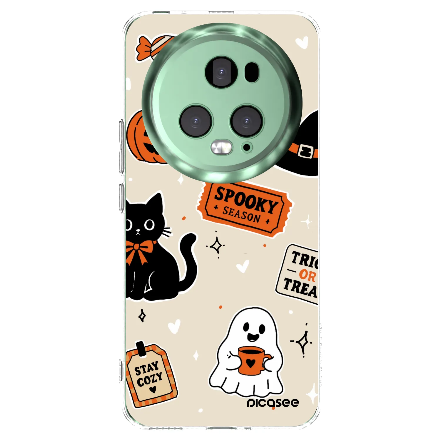 Picasee husă transparentă din silicon pentru Honor Magic5 Pro - Halloween stickers