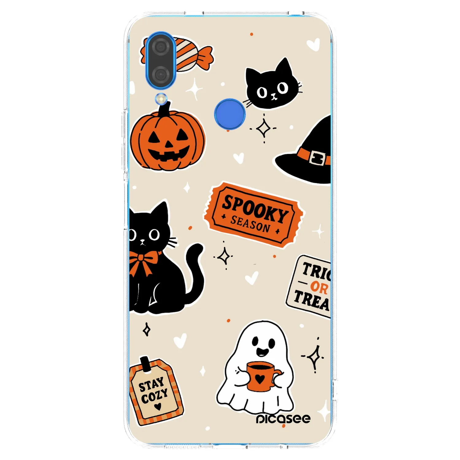 Picasee husă transparentă din silicon pentru Huawei Nova 3i - Halloween stickers