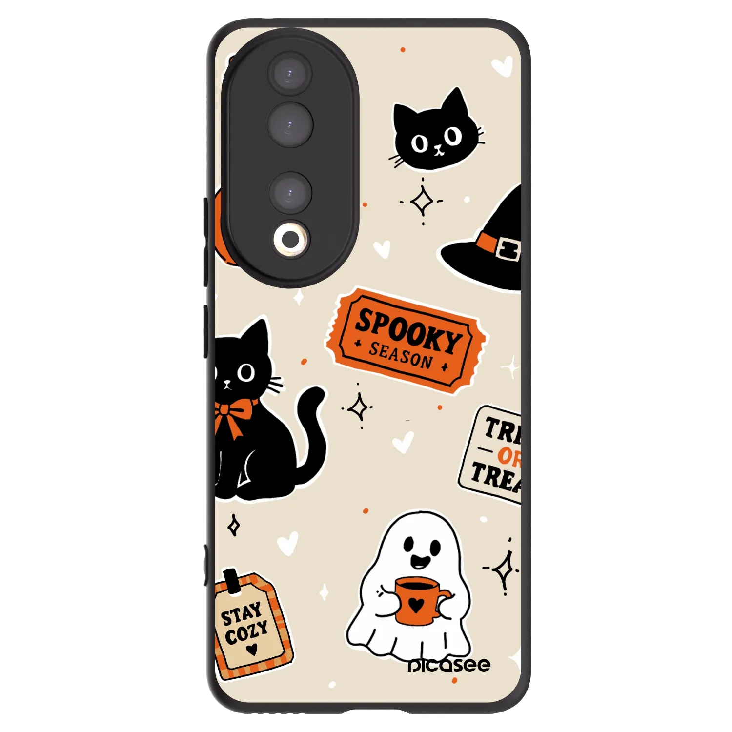 Picasee husă neagră din silicon pentru Honor 90 5G - Halloween stickers