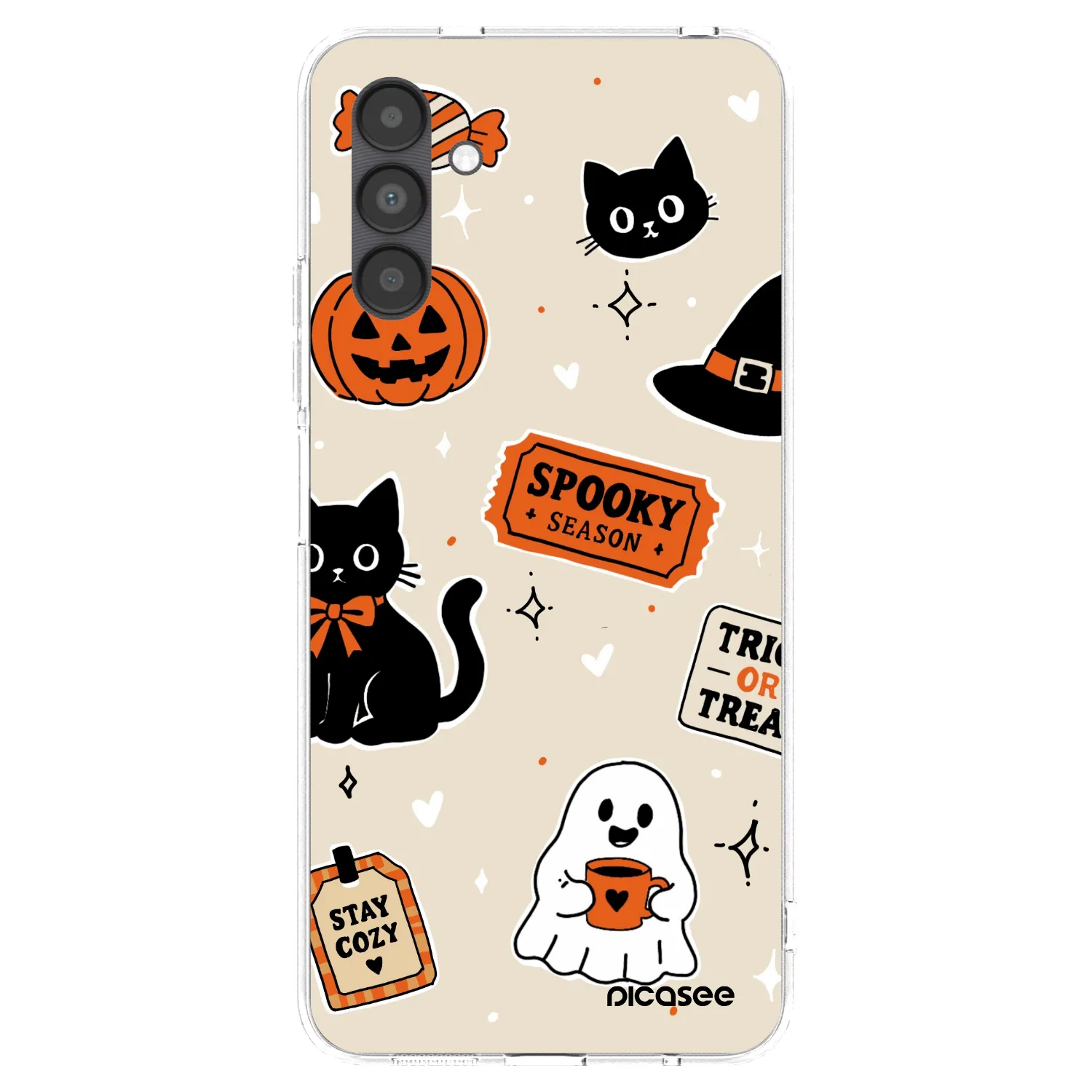 Picasee husă transparentă din silicon pentru Samsung Galaxy A04s A047F - Halloween stickers