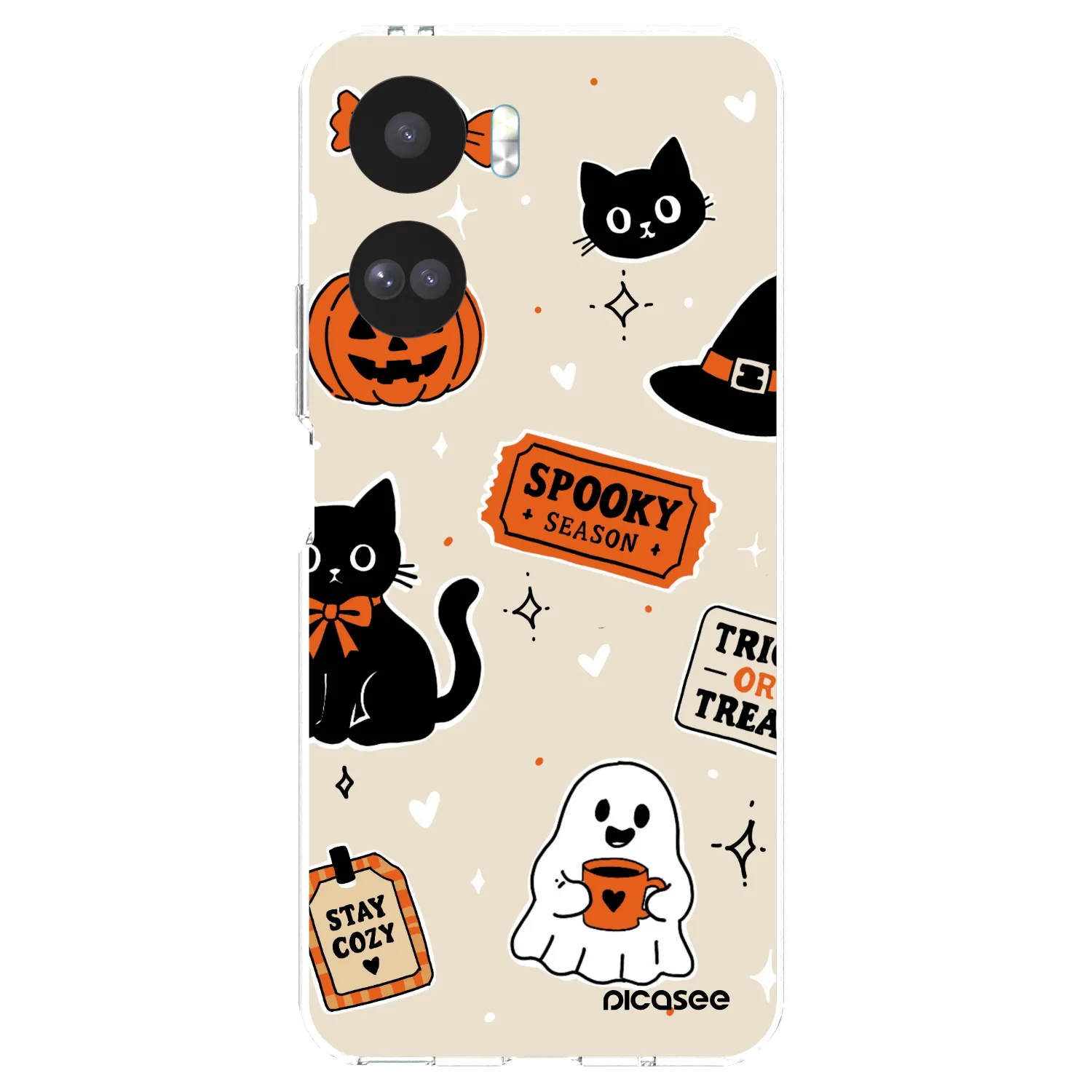 Picasee husă transparentă din silicon pentru Honor 90 Lite 5G - Halloween stickers