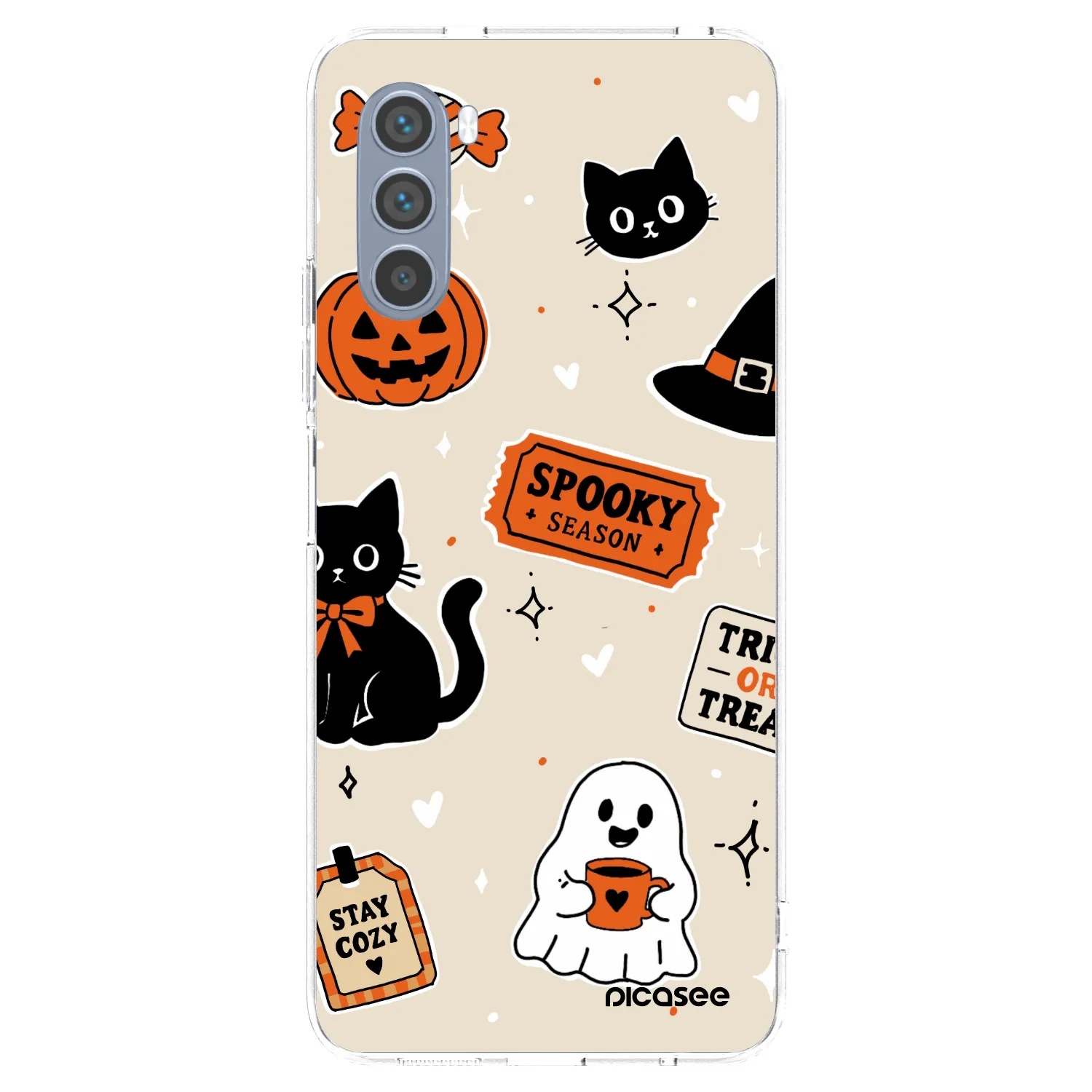 Picasee husă transparentă din silicon pentru Motorola Moto G62 - Halloween stickers