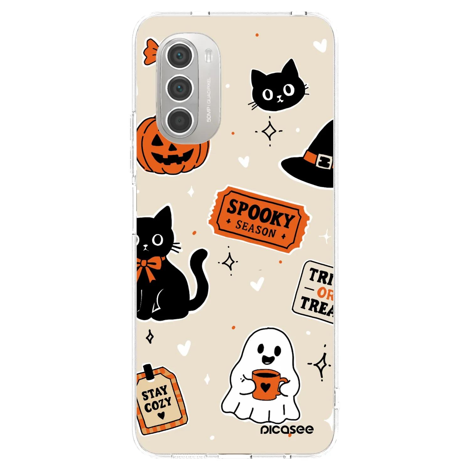Picasee husă transparentă din silicon pentru Motorola Moto G51 - Halloween stickers