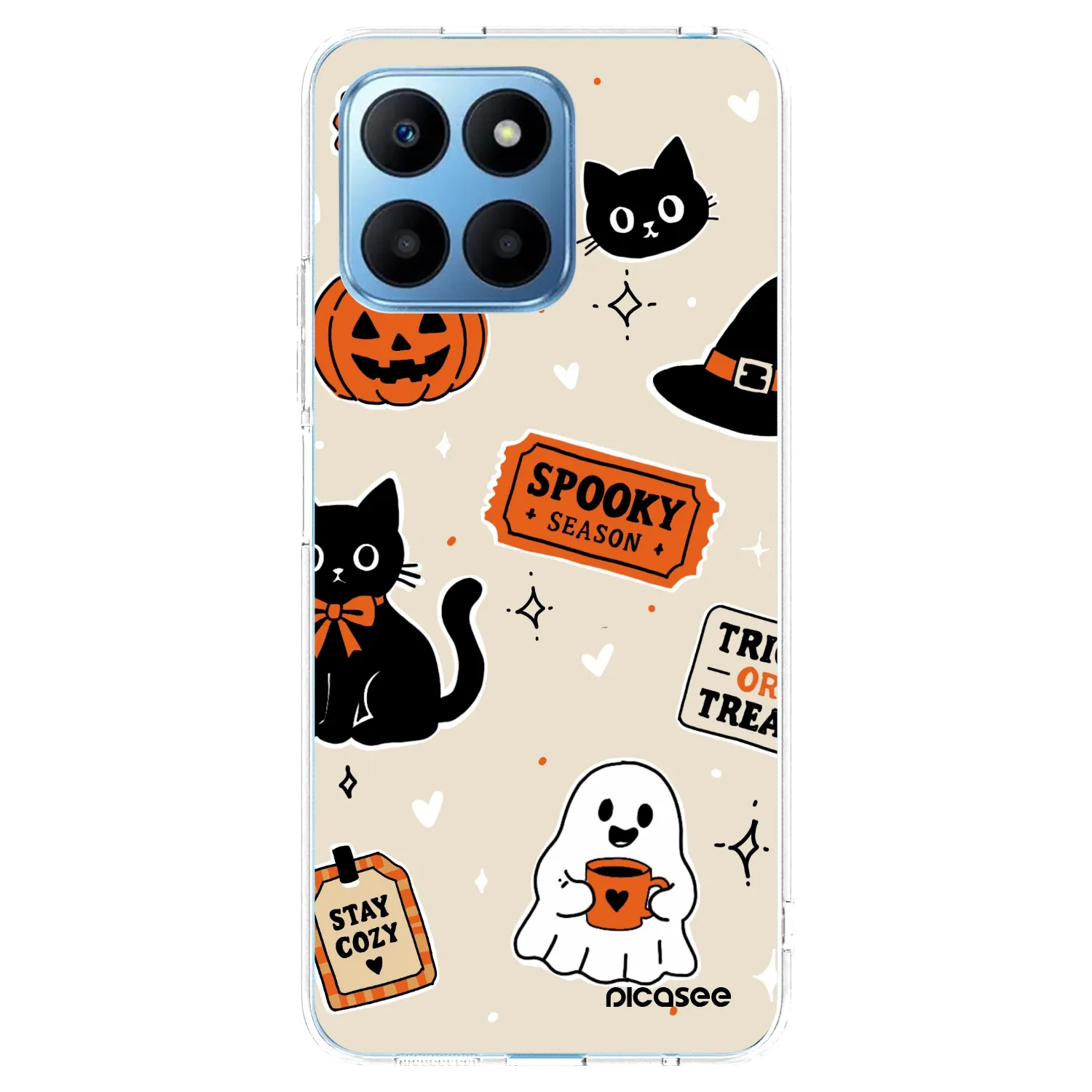 Picasee husă transparentă din silicon pentru Honor 70 Lite - Halloween stickers