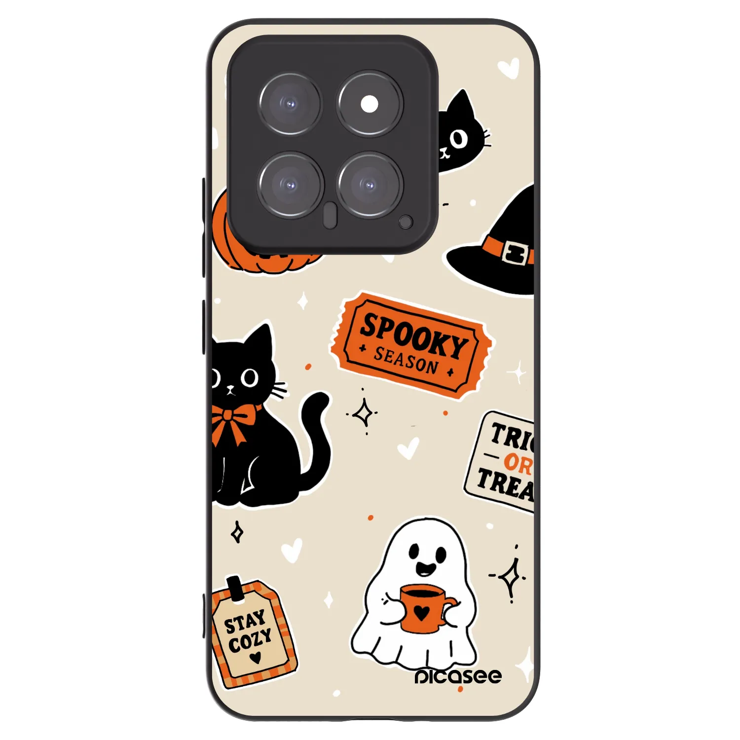 Picasee husă neagră din silicon pentru Xiaomi 14 - Halloween stickers