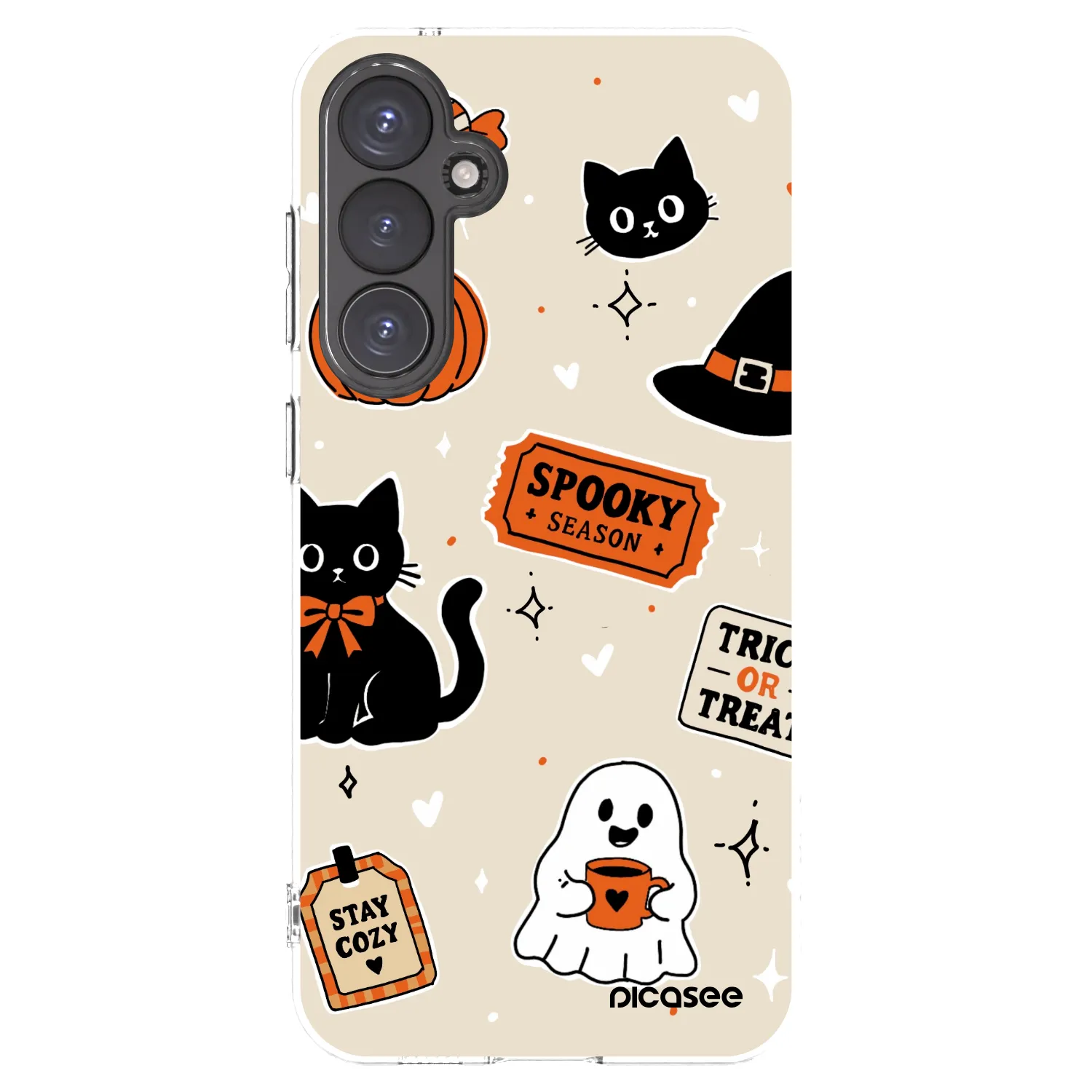 Picasee husă transparentă din silicon pentru Samsung Galaxy S23 FE S711B - Halloween stickers