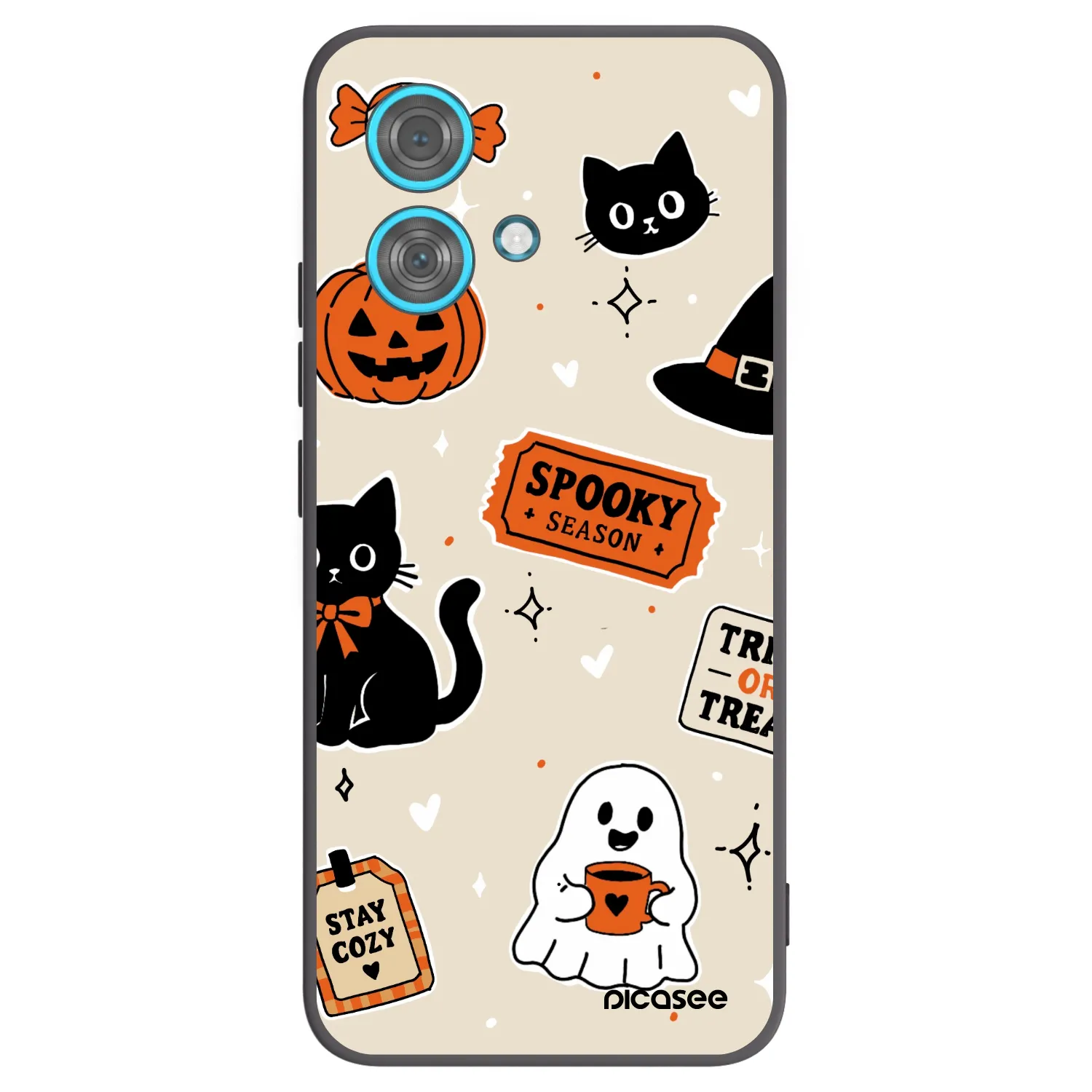 Picasee husă neagră din silicon pentru Motorola Edge 40 Neo - Halloween stickers