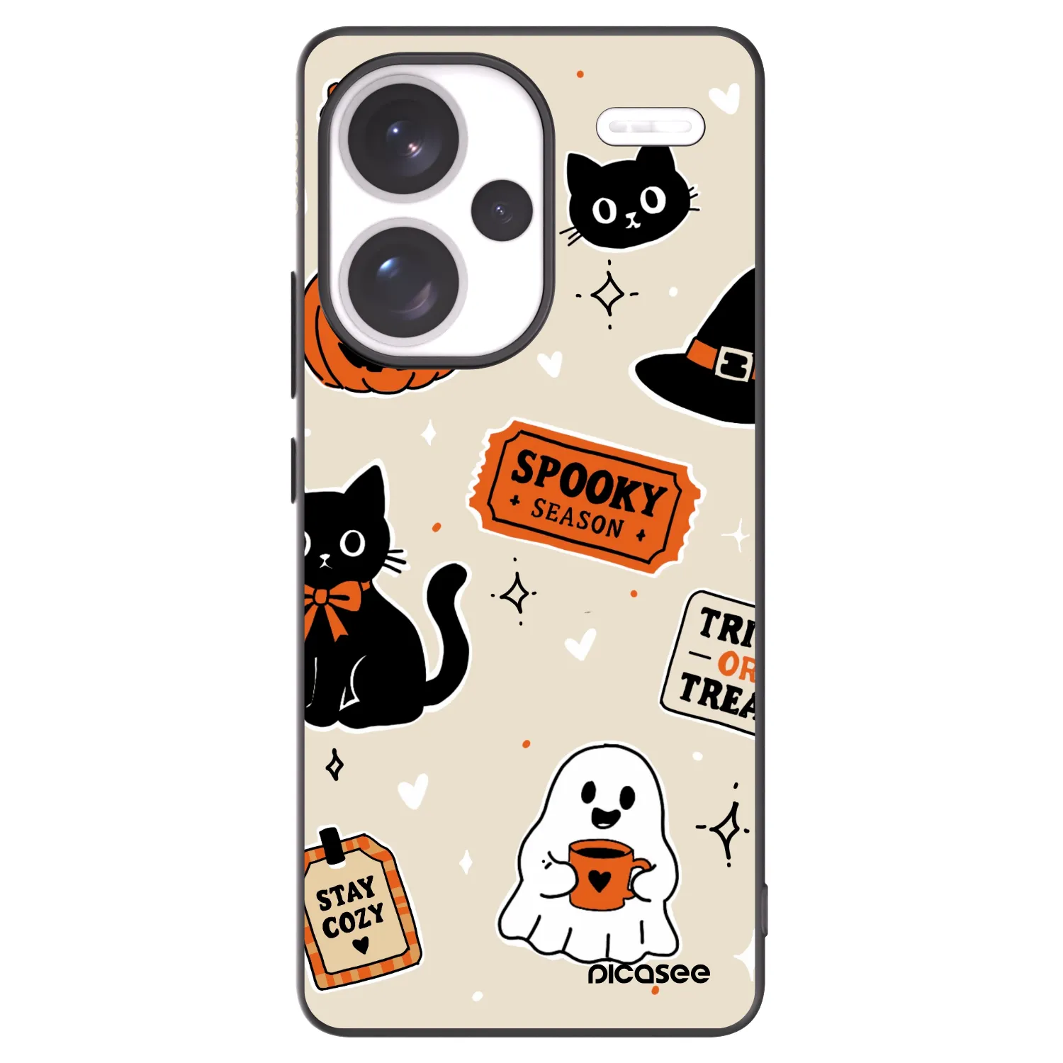 Picasee husă neagră din silicon pentru Xiaomi Redmi Note 13 Pro+ 5G - Halloween stickers