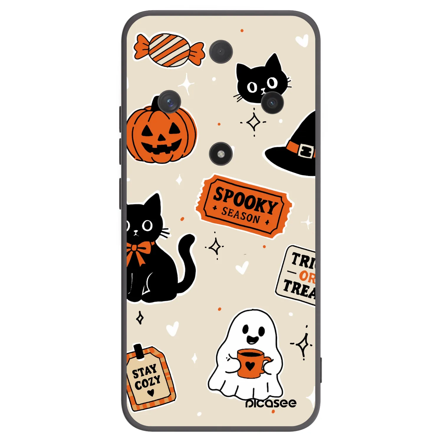 Picasee husă neagră din silicon pentru Honor Magic6 Lite 5G - Halloween stickers