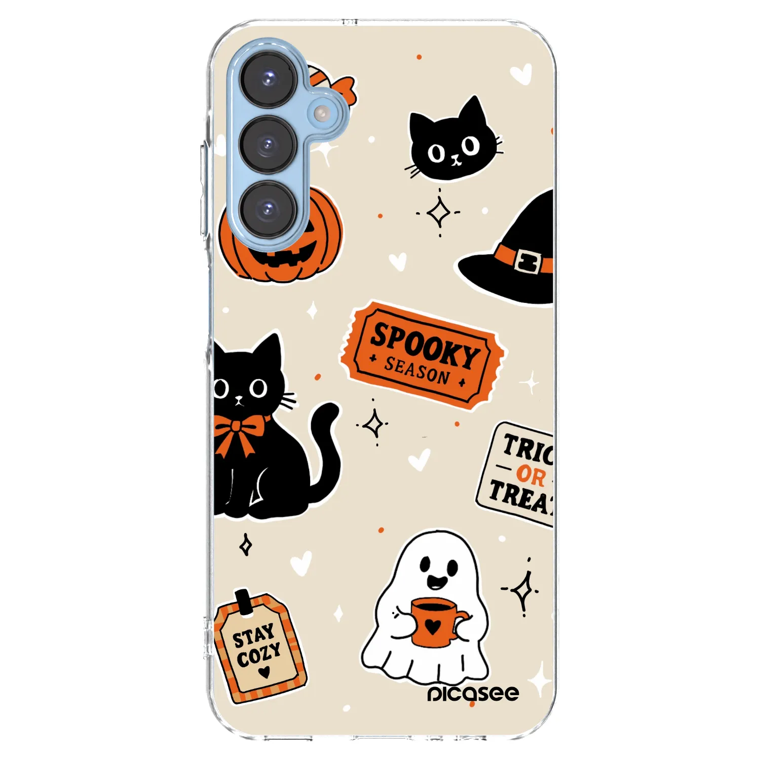 Picasee husă transparentă din silicon pentru Samsung Galaxy A15 A156B 5G - Halloween stickers