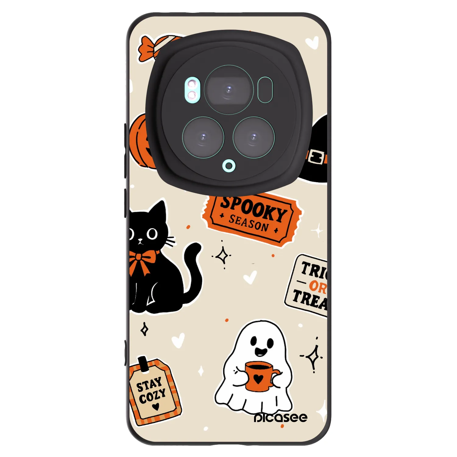 Picasee husă neagră din silicon pentru Honor Magic6 Pro - Halloween stickers