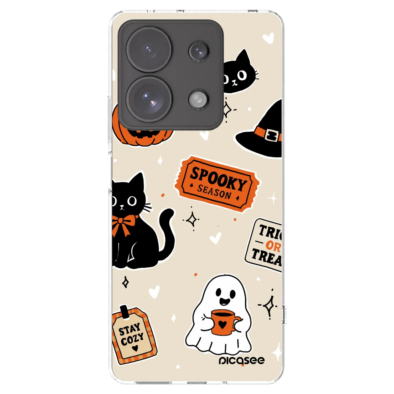 Picasee husă transparentă din silicon pentru Xiaomi Redmi Note 13 Pro 4G - Halloween stickers