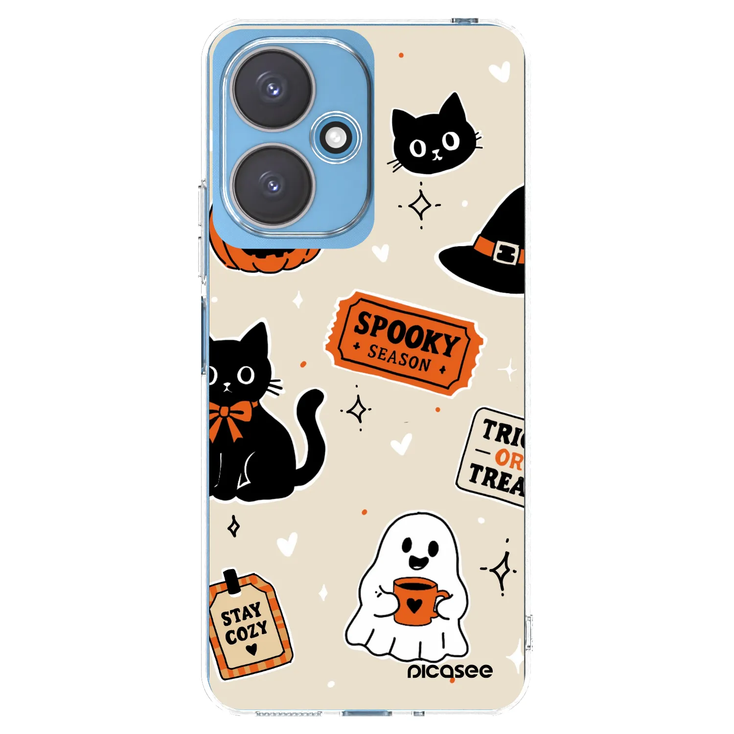 Picasee husă transparentă din silicon pentru Xiaomi Redmi 13C 5G - Halloween stickers