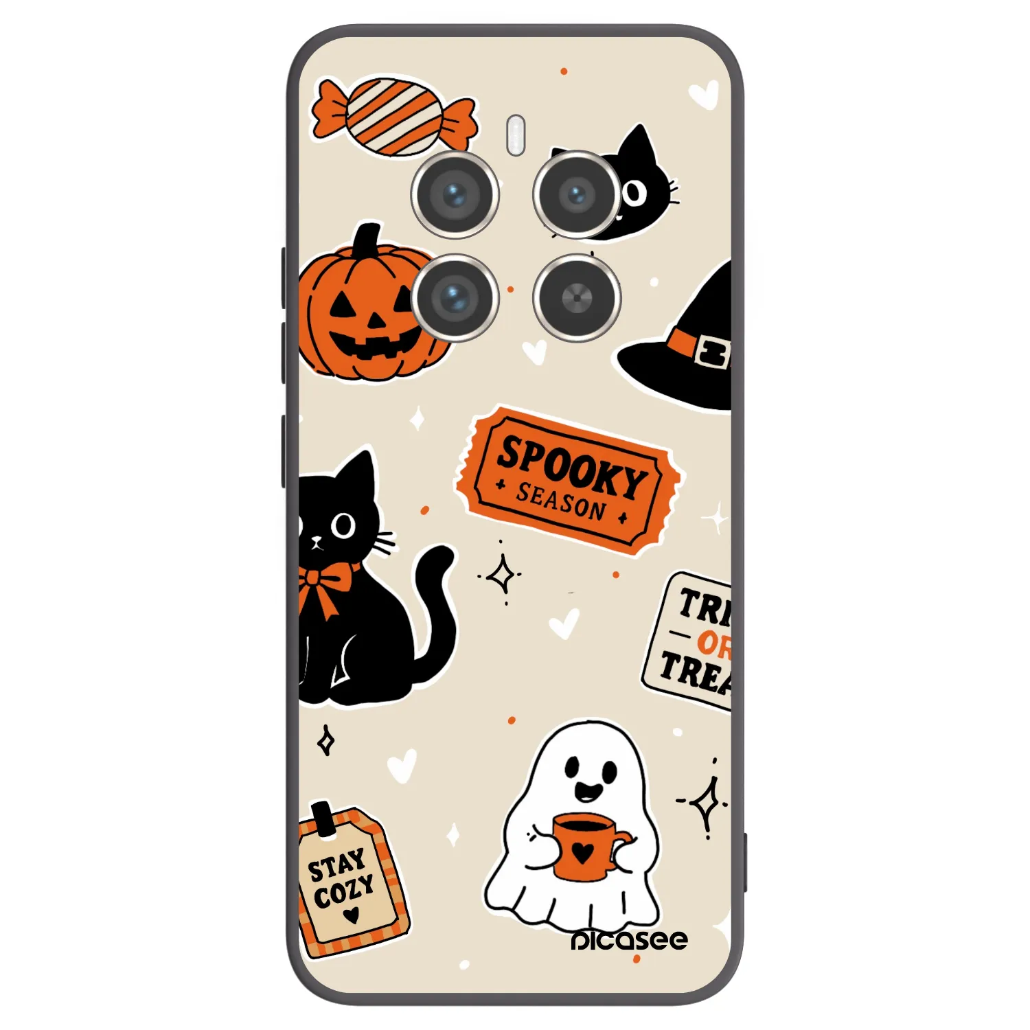 Picasee husă neagră din silicon pentru Realme 12 Pro 5G - Halloween stickers