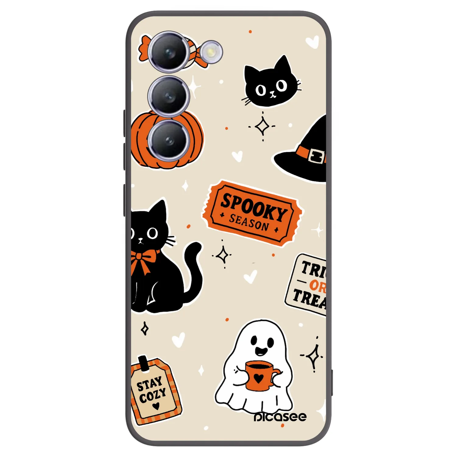 Picasee husă neagră din silicon pentru Vivo V40 SE 5G - Halloween stickers