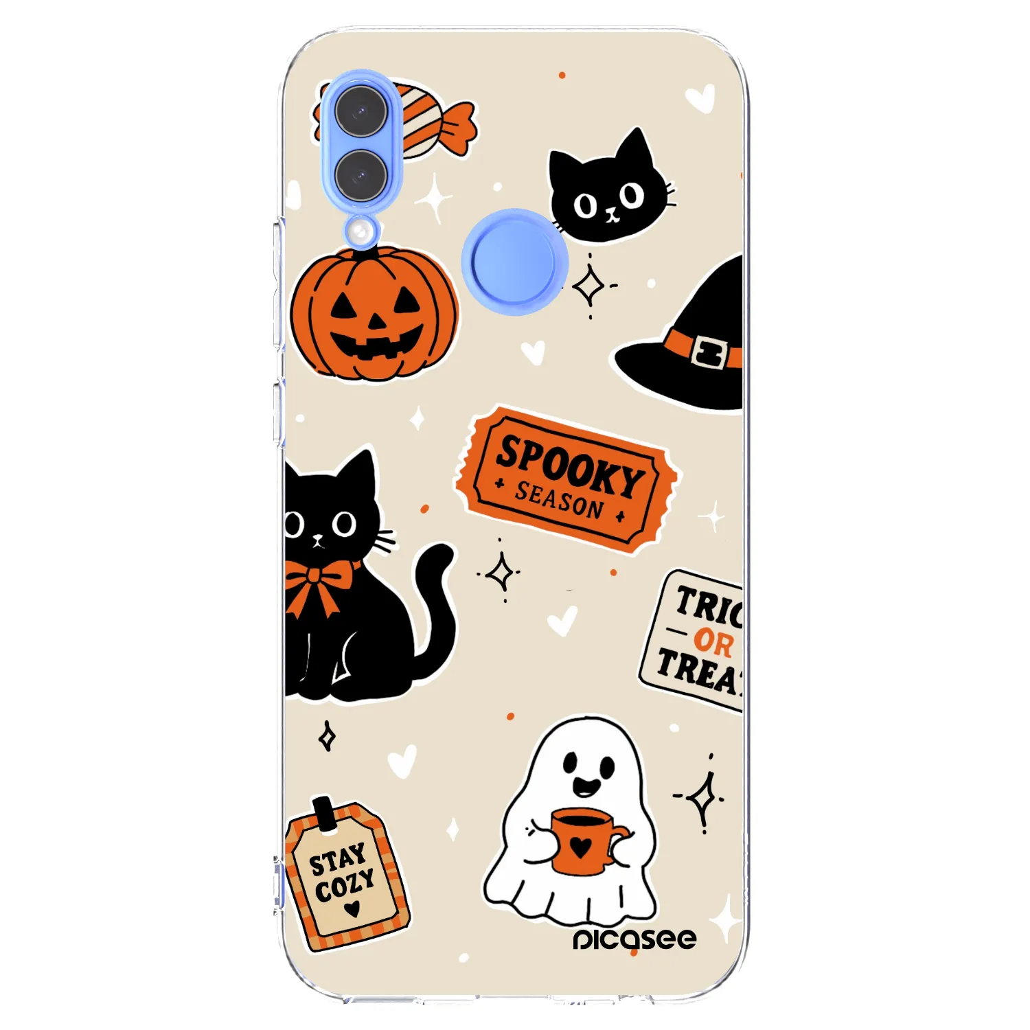 Picasee husă transparentă din silicon pentru Huawei P Smart 2019 - Halloween stickers
