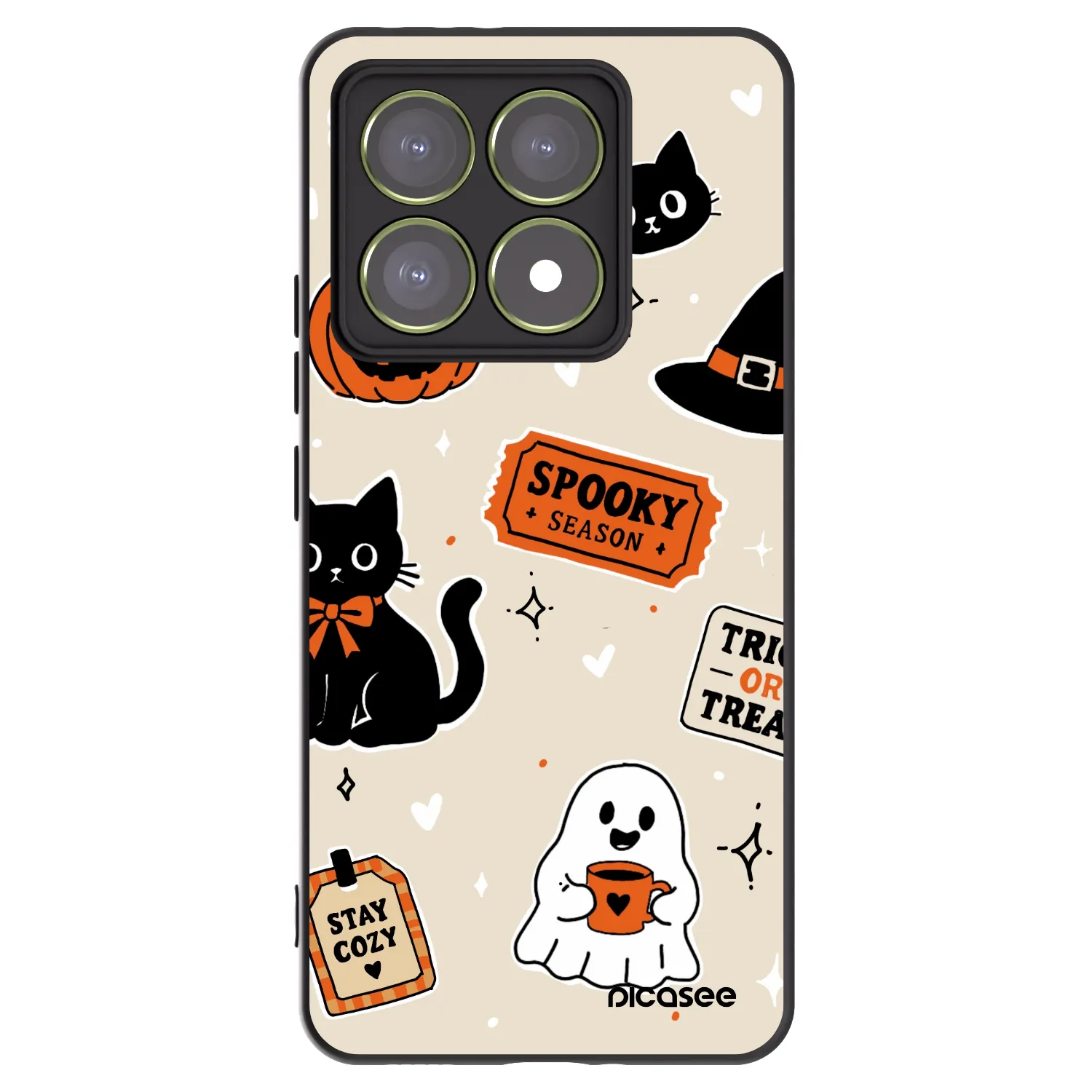 Picasee husă neagră din silicon pentru Xiaomi 14T - Halloween stickers